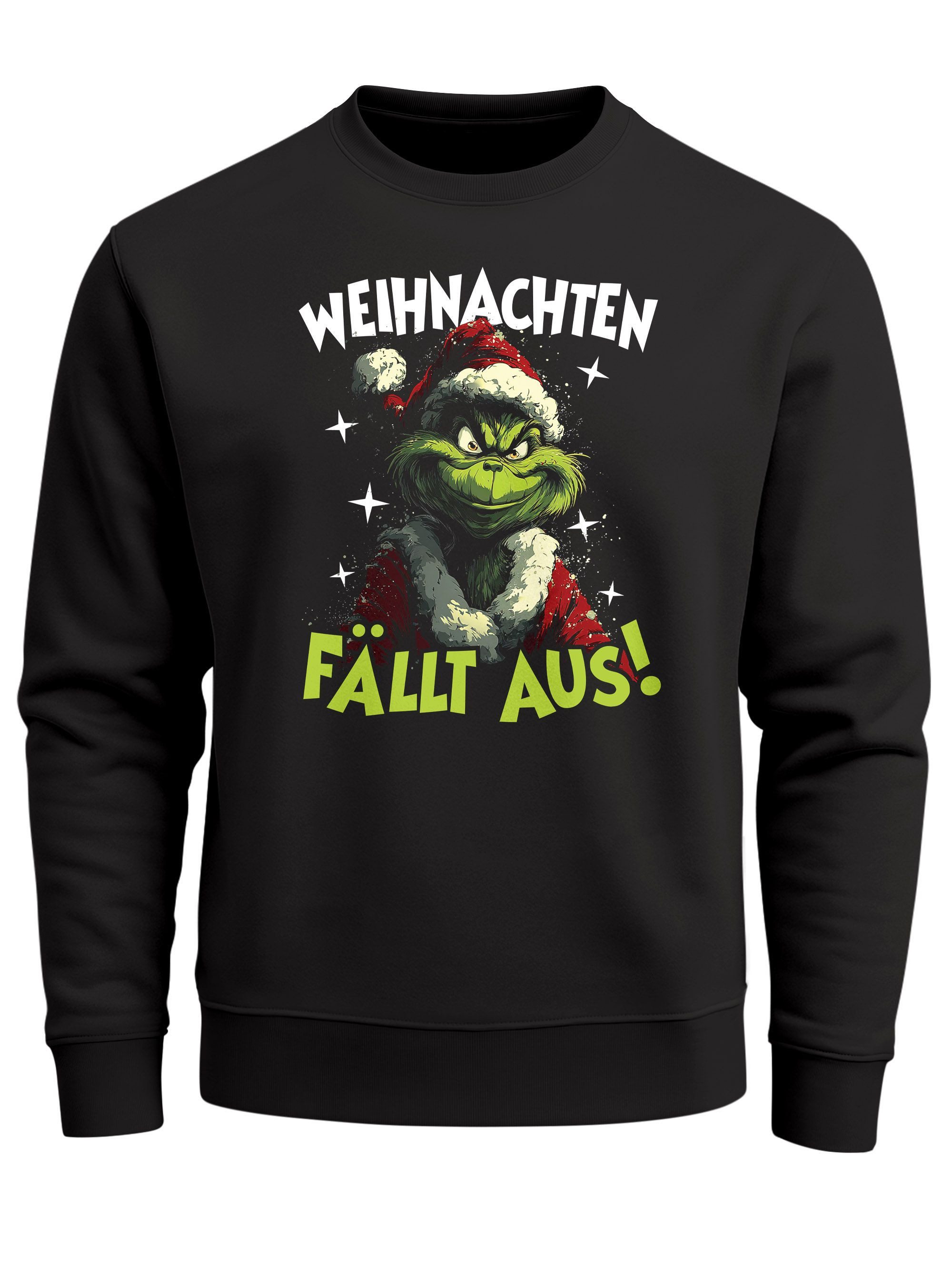 MoonWorks Sweatshirt Sweatshirt Herren Weihnachtspullover Spruch Anti Weihnachten fällt