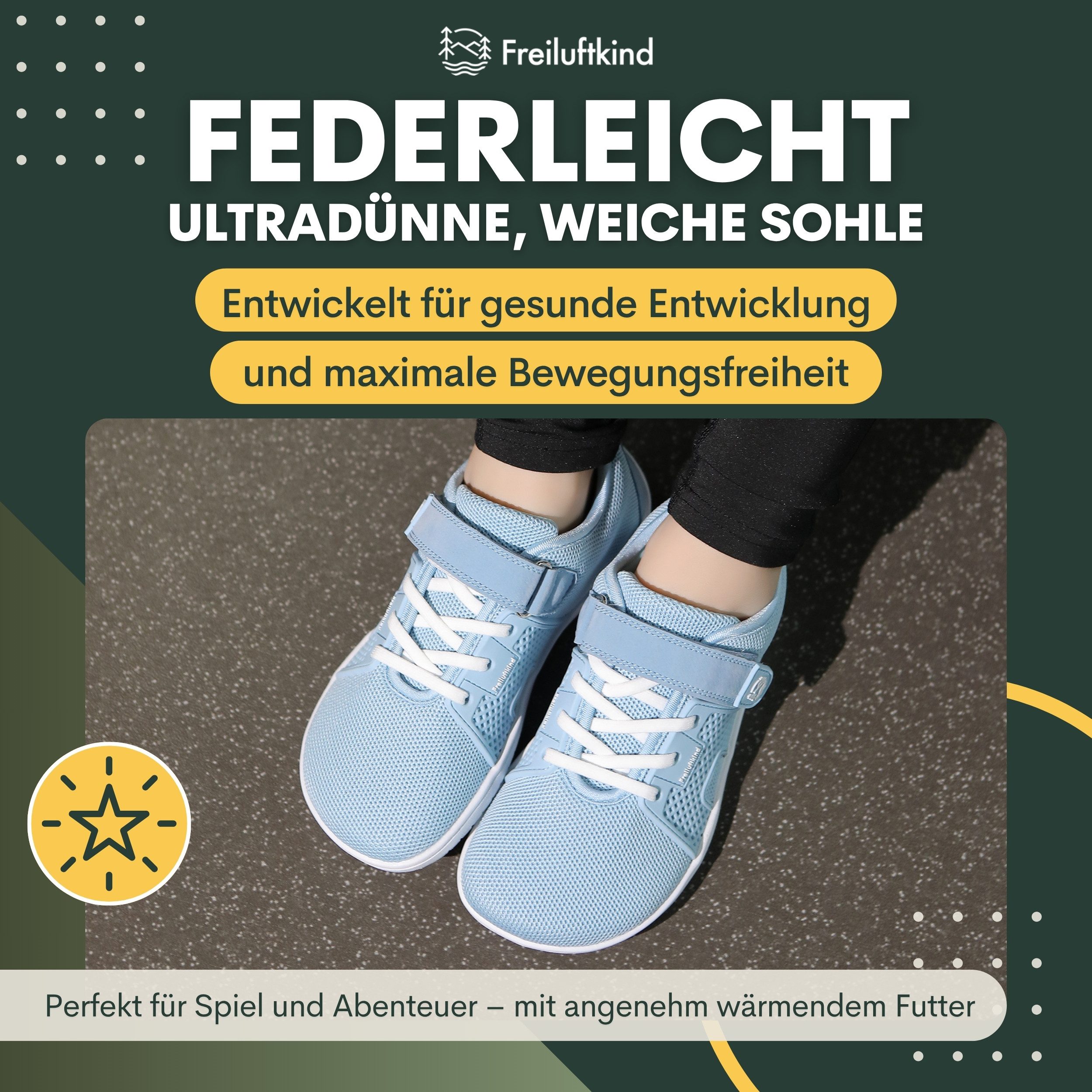 Freiluftkind Hokkaido Kids – Gesunde Sneaker Kinder-Barfußschuhe Barfußschuh