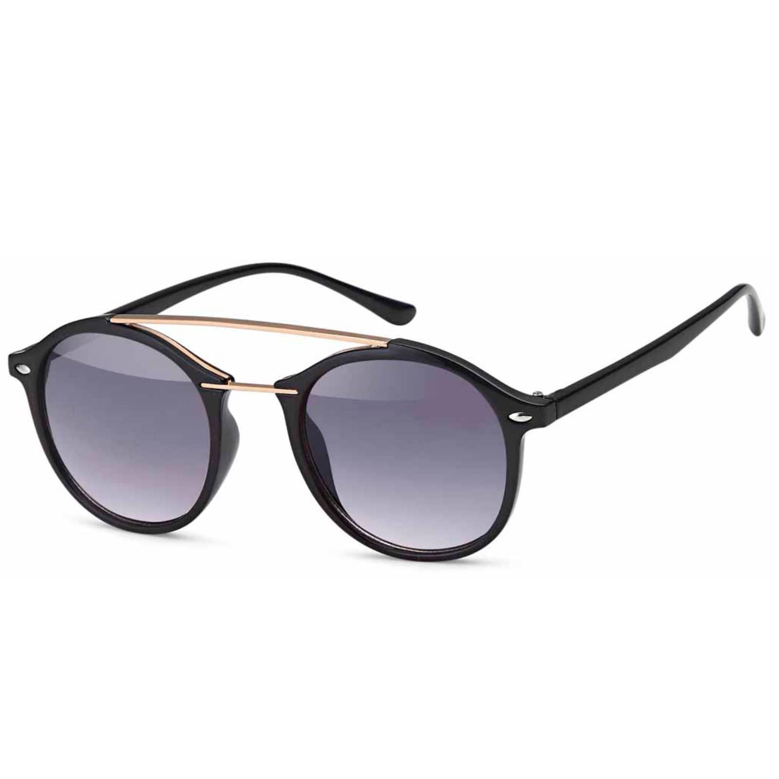 BEZLIT Eyewear Retrosonnenbrille Deppelsteg Designer Sonnenbrille (1-St) mit schwarzen Linsen
