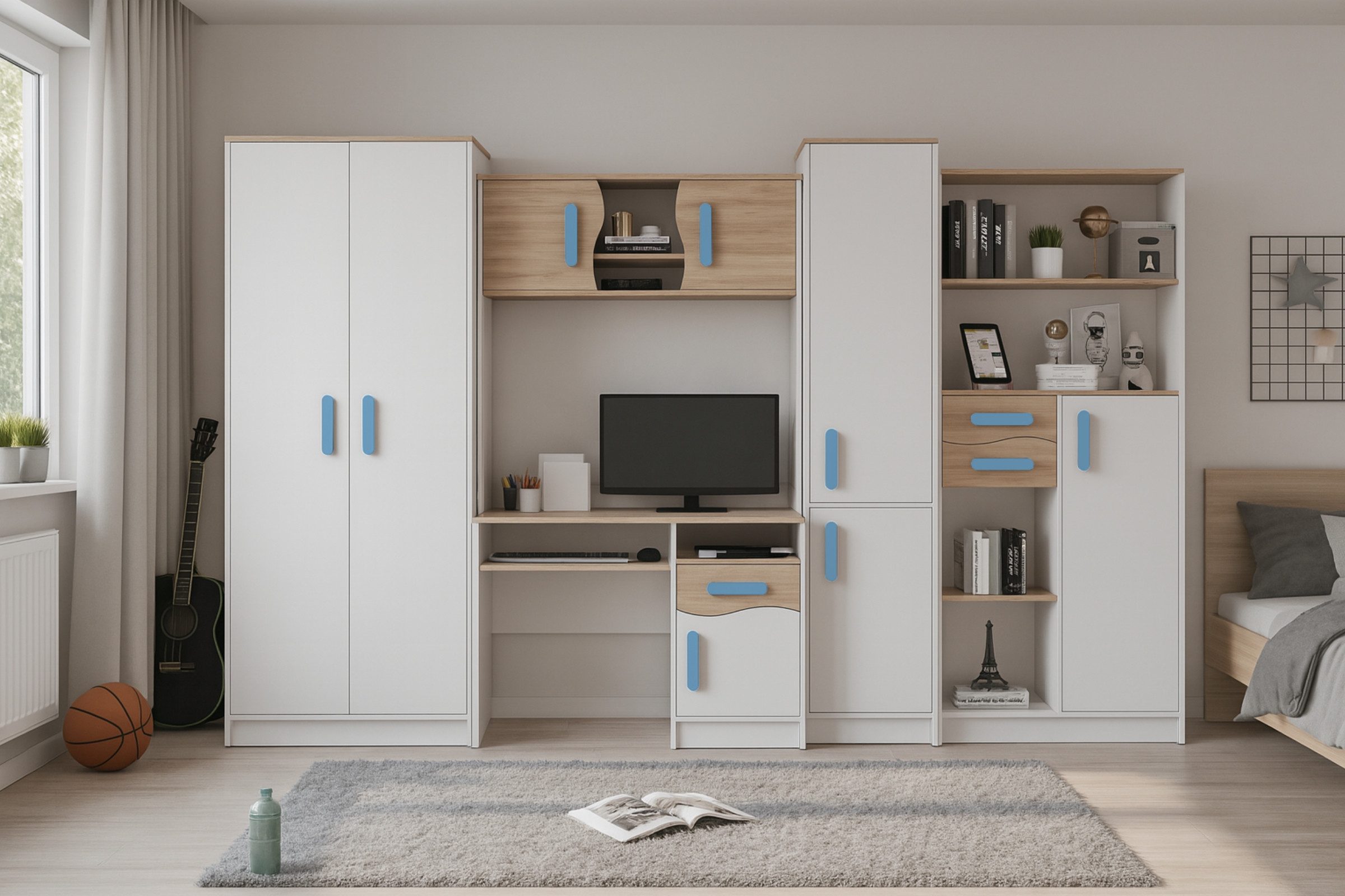 Deine Möbel 24 Jugendzimmer-Set MIKI Jugend-Schrankwand Jugendzimmer Jugend günstig online kaufen