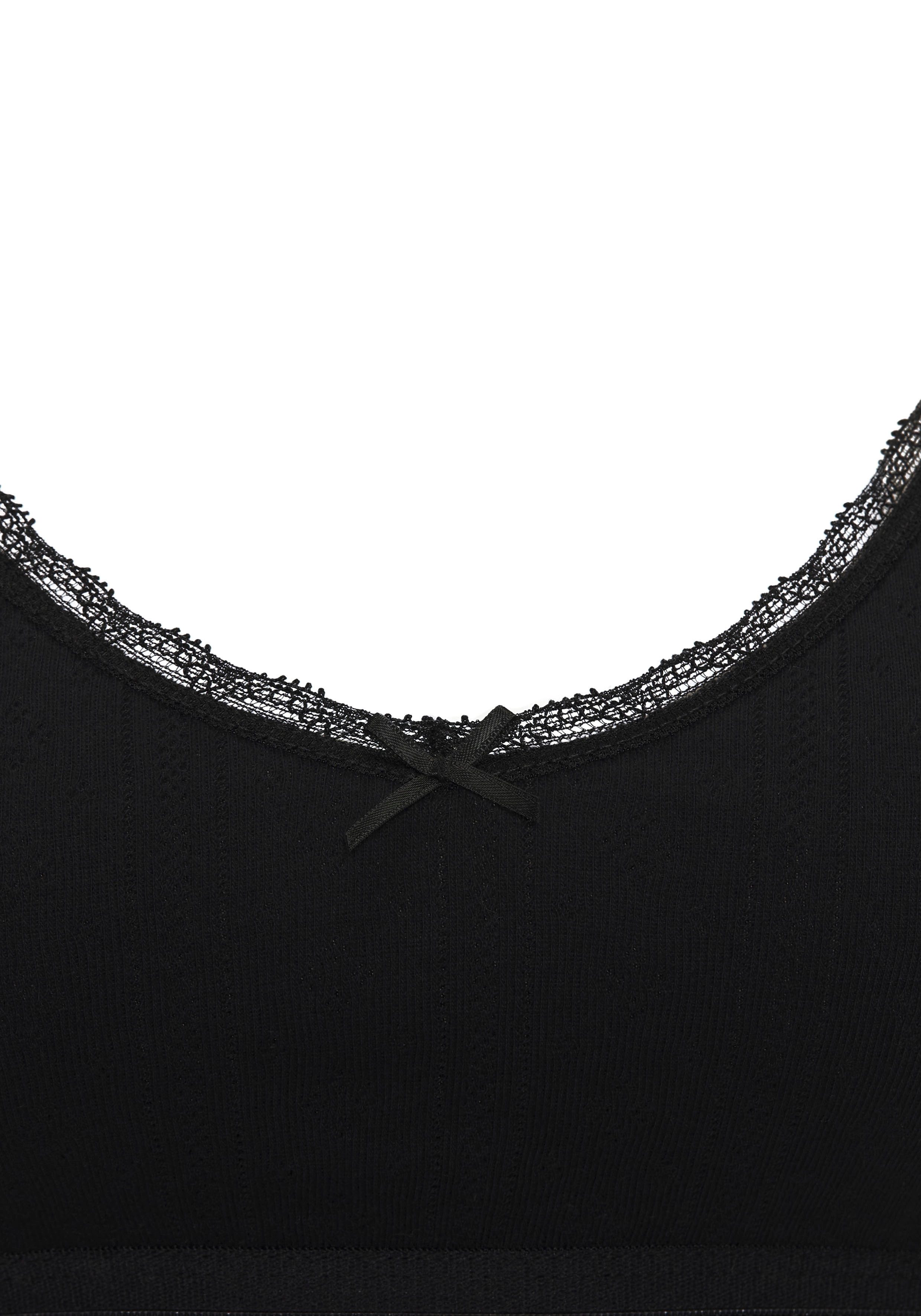 Vivance by Lascana Bralette aus feiner Pointelle-Ware mit Spitze, reine Baumwolle – Bild 4 von 5