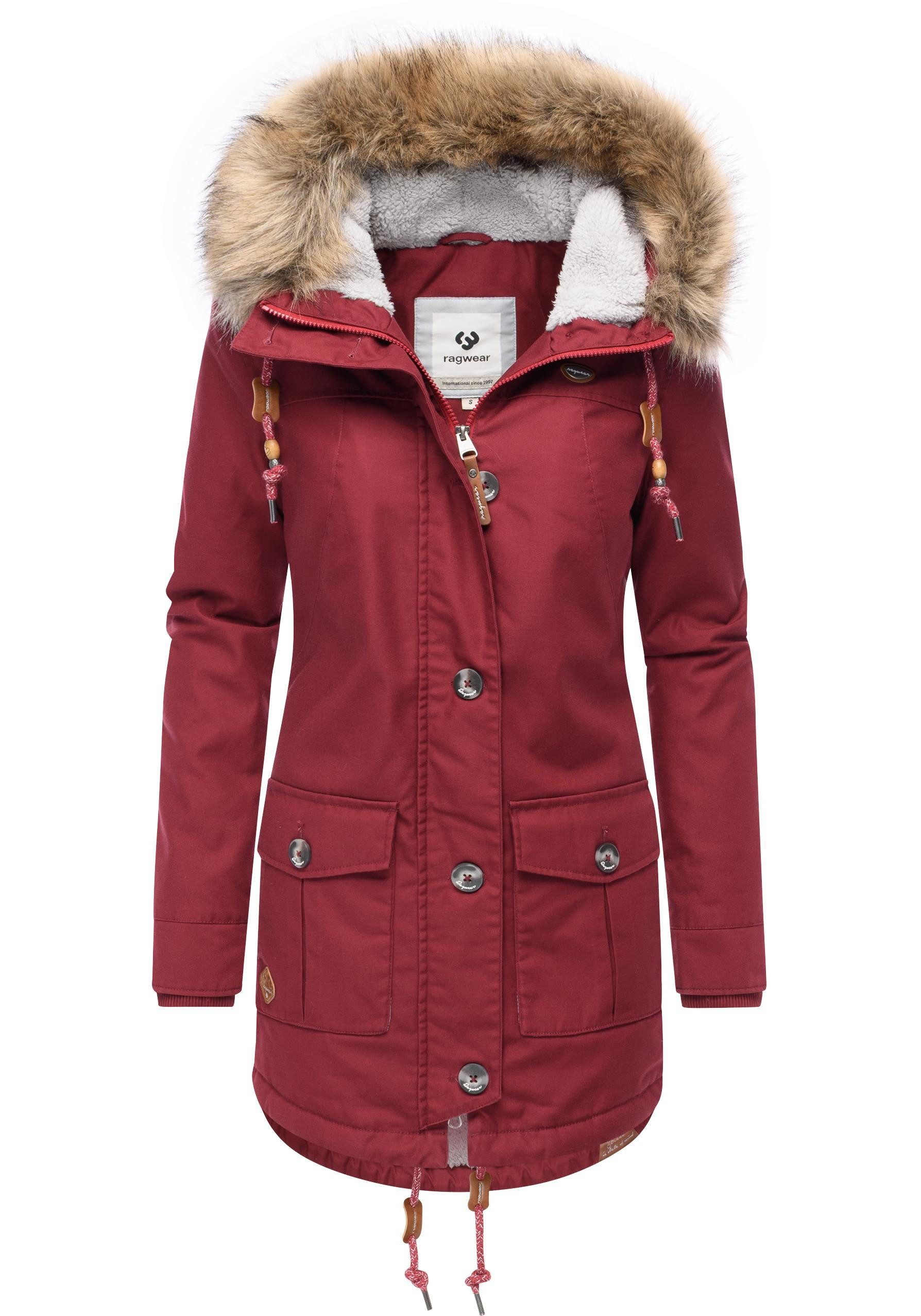 Ragwear Outdoorjacke Jane YOUMODO Leicht gefütterte Winterjacke mit Kapuze