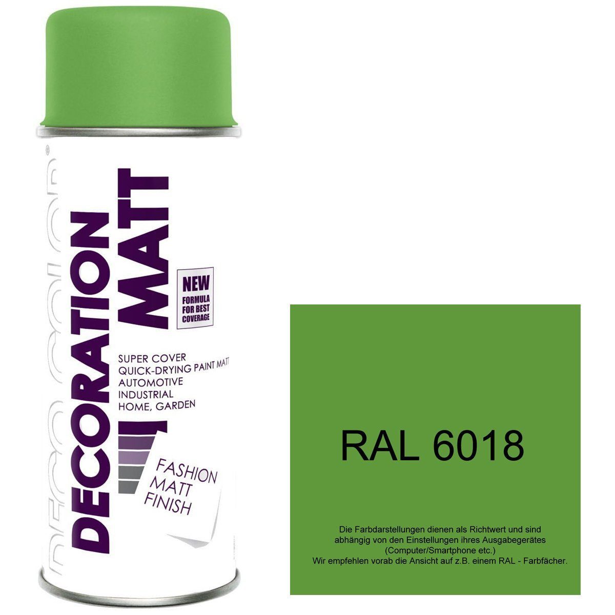 DECO COLOR Sprühlack Lackspray MATT nach RAL 400ml Farbe frei wählbar