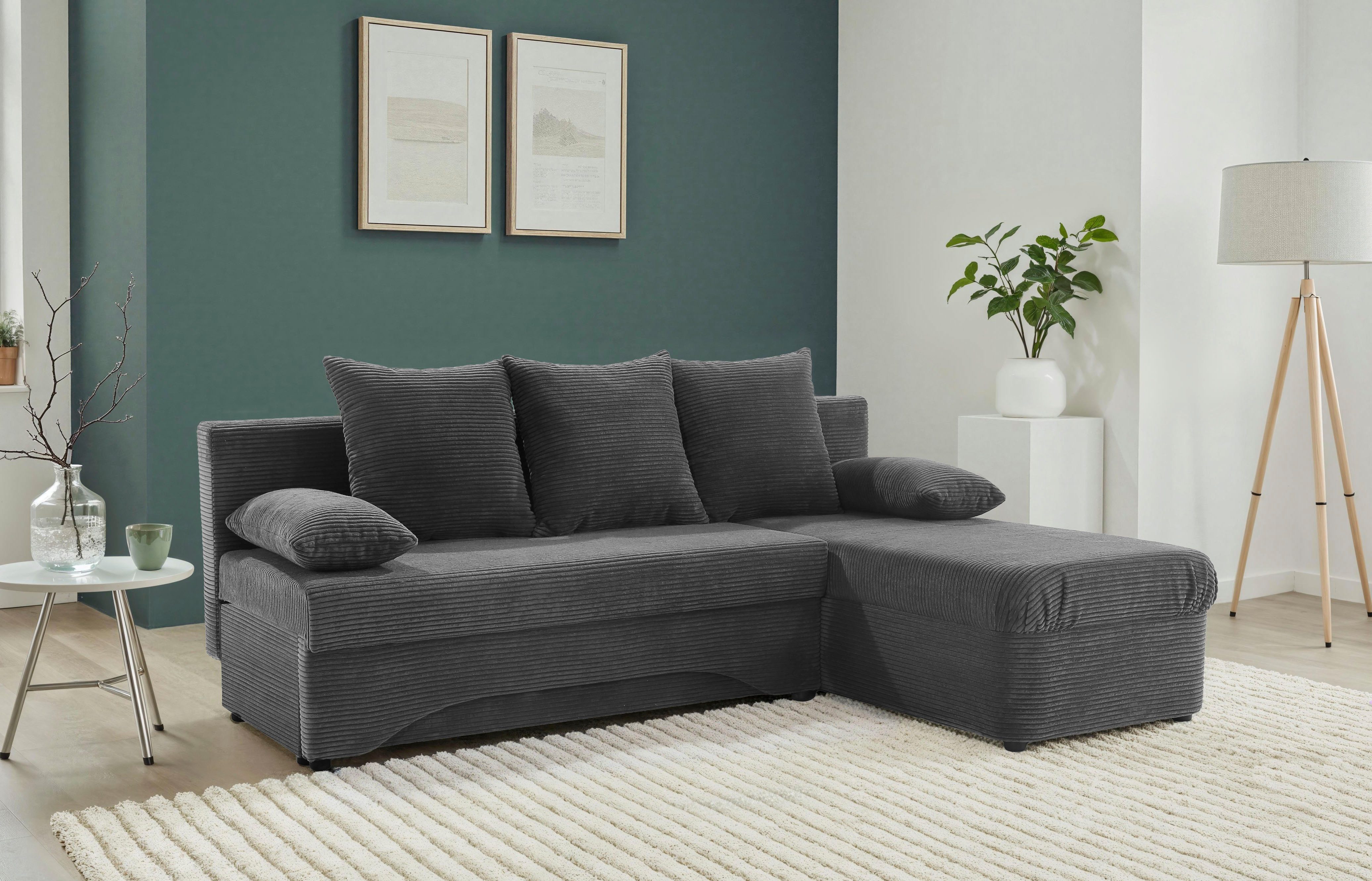 Jockenhöfer Gruppe Ecksofa L-Form, B: 191 cm, mit Bettfunktion & Bettkasten
