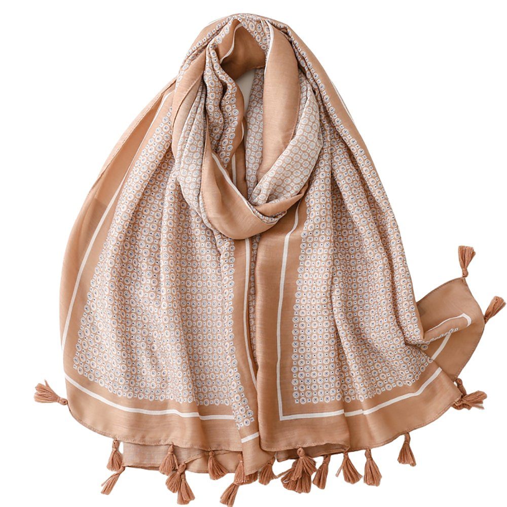 Damen Winter HutWorld übergroßer Quadratisch), Damen, Schals Schal (Sonnenschutz, für Modeschal Tupfenmuster