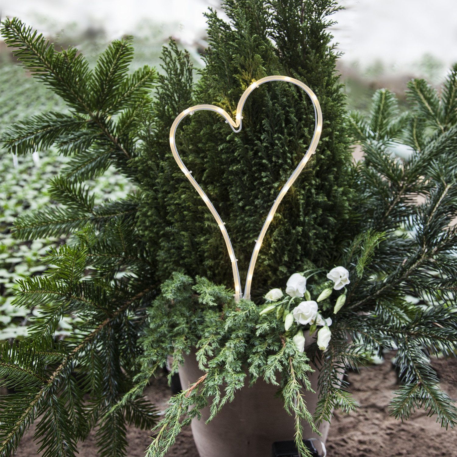 MARELIDA LED Dekolicht LED Herz für Außen Grabherz Dekoherz H: 39cm 18LED B günstig online kaufen