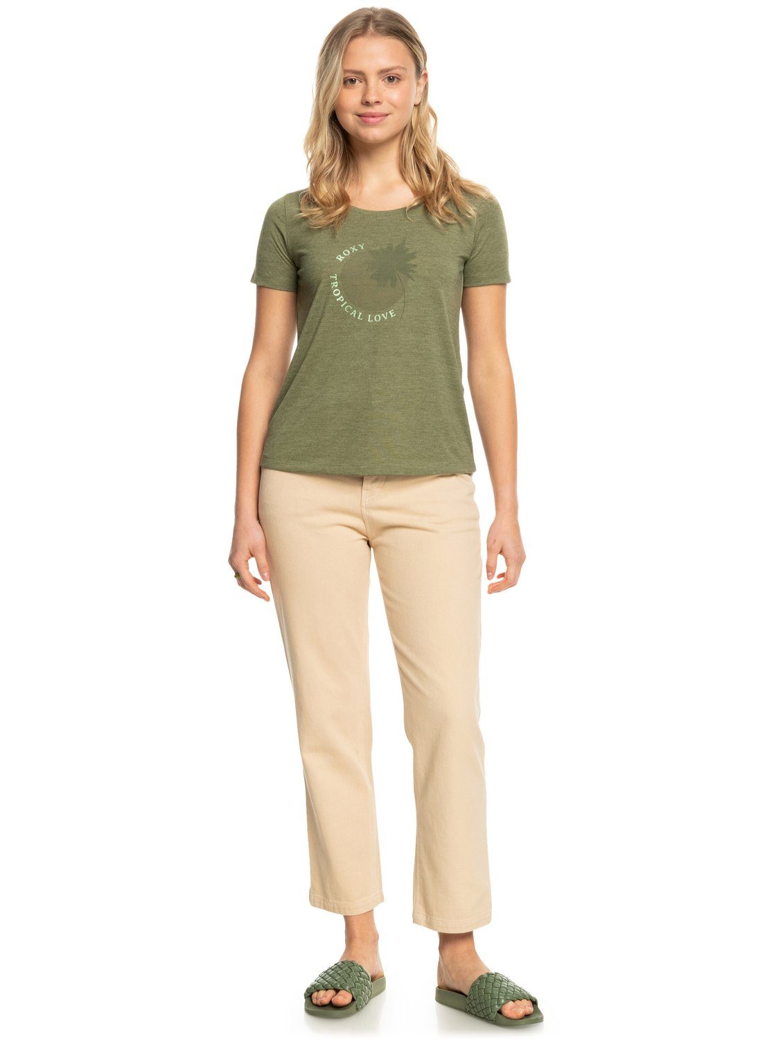 Loden Green Chasing T-Shirt Roxy The Wave