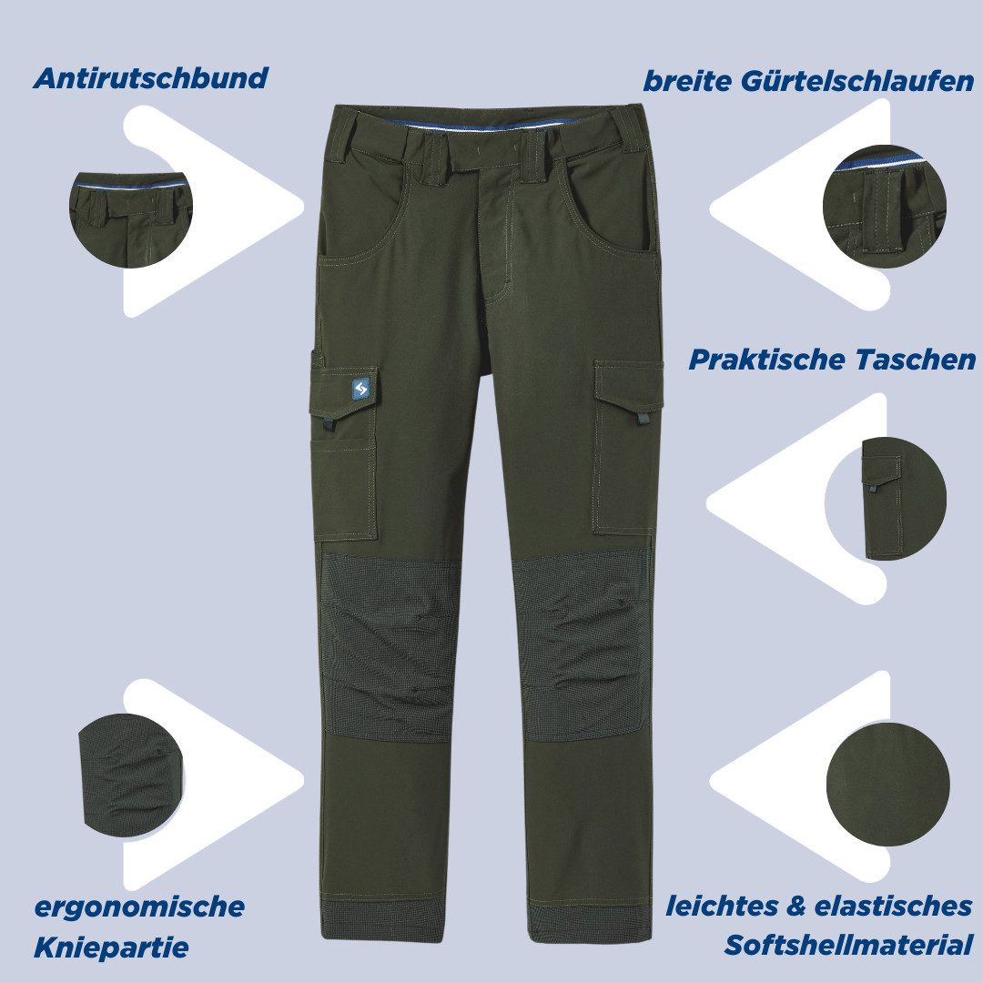 SCHEIBLER WORKWEAR Arbeitshose Softshellhose Herren mit multifunktionalen T günstig online kaufen