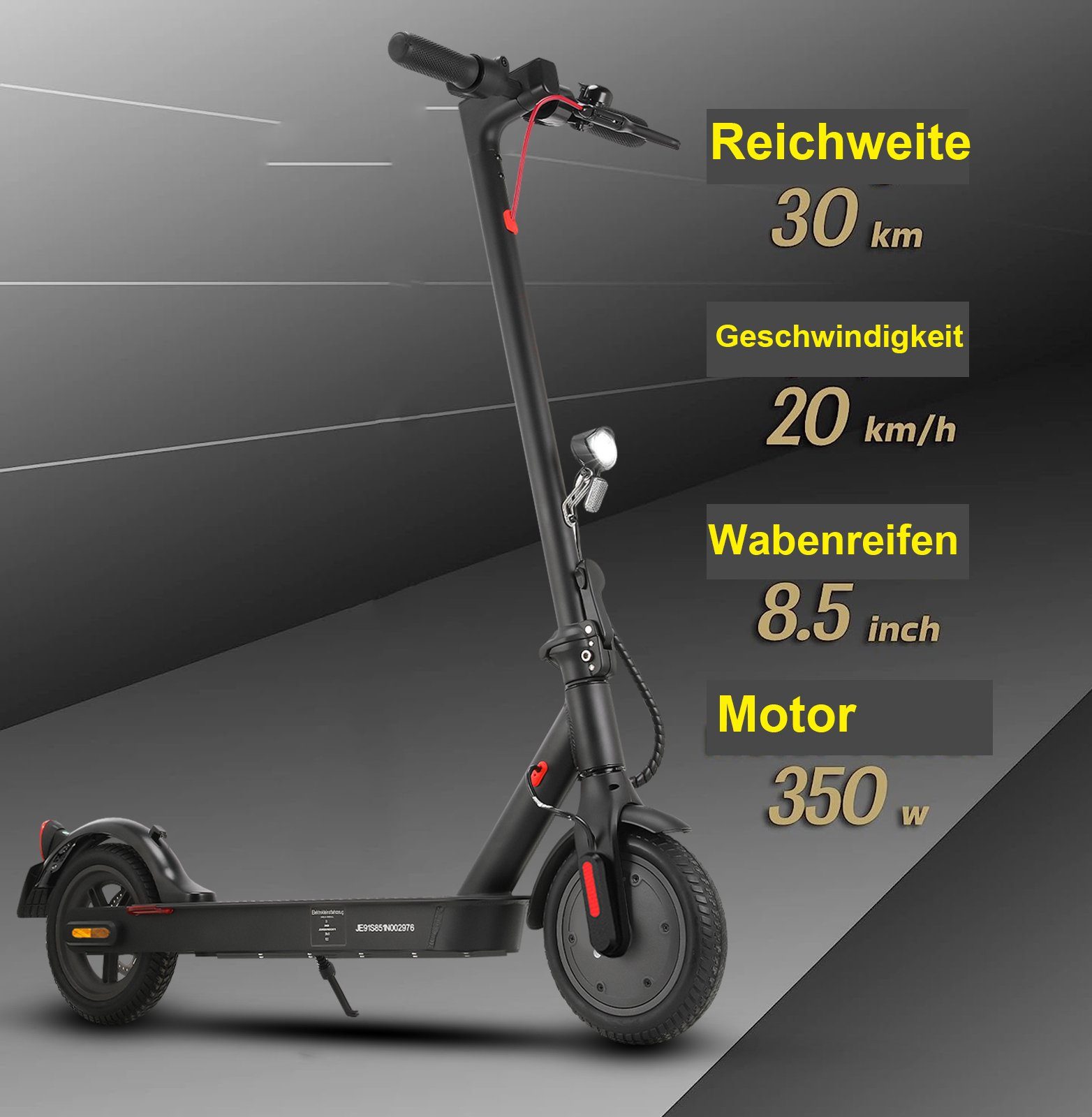 2 120kg, Stück Display, E-Scooter Erwachsene Belastung LETGOSPT Stück LED zoll mit E-Scooter E-Scooter Straßenzulassung eKFV, 8,5 Elektroroller App ABE & für 2 E-roller Faltbarer bis