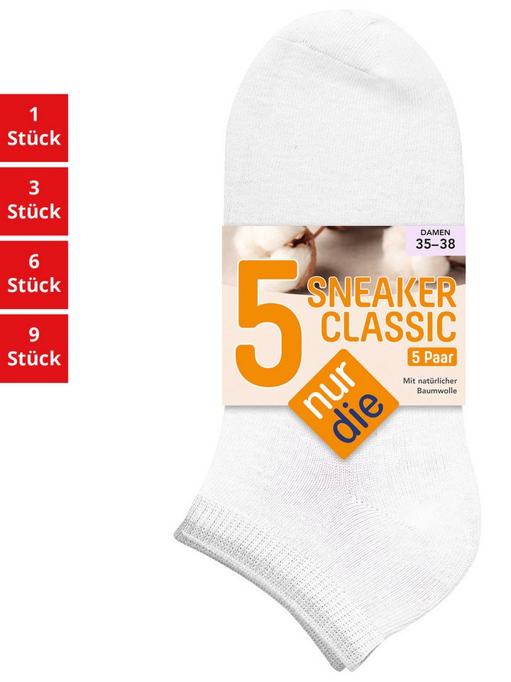 Nur Die Sneakersocken Classic Damen (1er/3er/6er/9er Pack, 5-Paar) Sneaker-socken füsslinge füßlinge