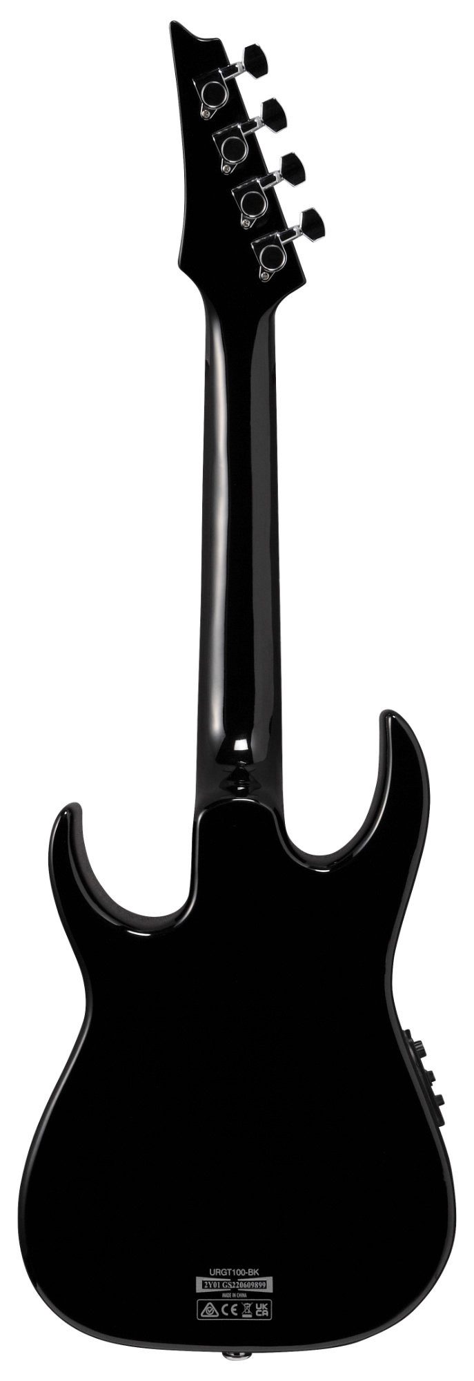 Ibanez Ukulele Ibanez URGT100-BK Tenor Ukulele Black, Mini, 4-Saiter Tenor Ukulele mit Preamp und Tonabnehmer