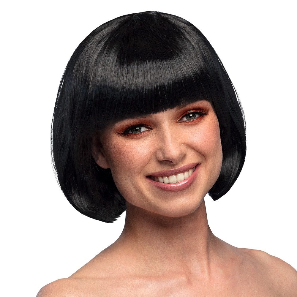 Boland Kostüm-Perücke Perücke Cabaret schwarz Eleganter Bob mit Pony für Kostüm & Show
