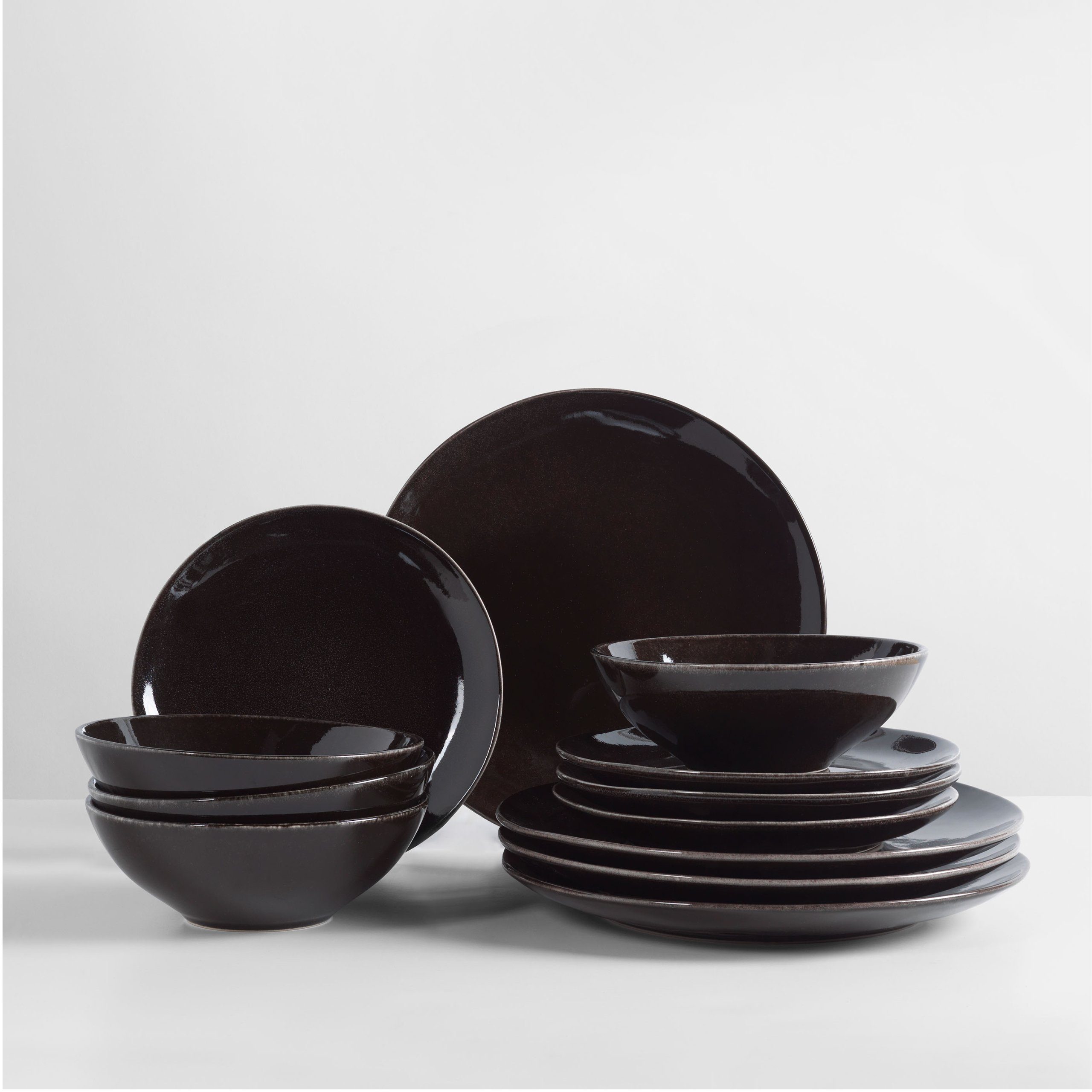 Coal Broste Copenhagen Set Geschirr-Set Steingut New Copenhagen Personen, Dinnner Broste 4 (12-tlg), Nordic