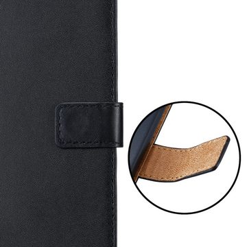 Numerva Handyhülle Bookstyle Etui Handytasche für Huawei P Smart, Schutzhülle Klapphülle Flip Cover Schwarz