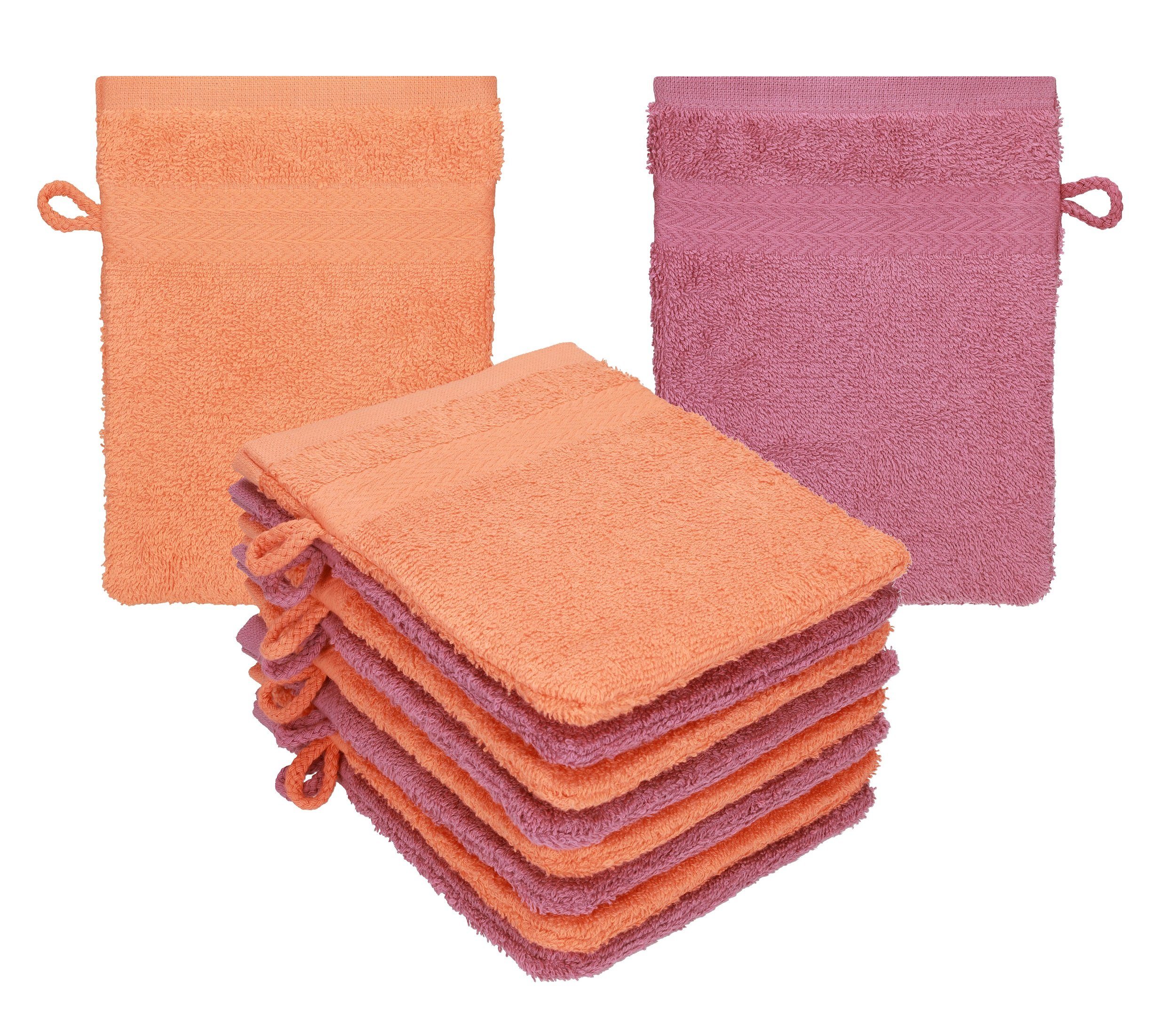 Betz Waschhandschuh 10 Stück Waschhandschuhe Premium 16x21 cm Farbe blutorange - Beere, (Set, 10-St)
