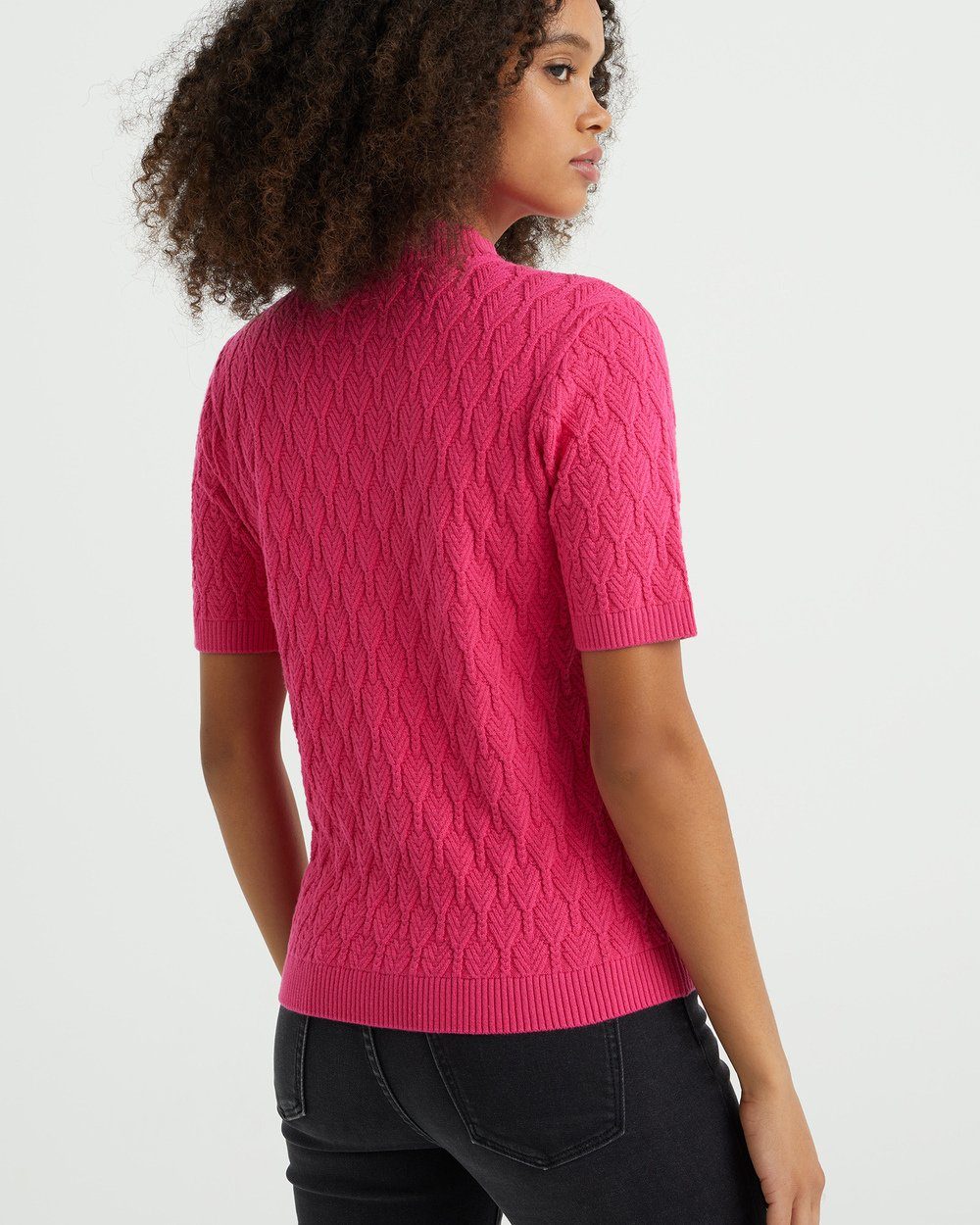 WE (1-tlg) Longpullover Fashion Rosa