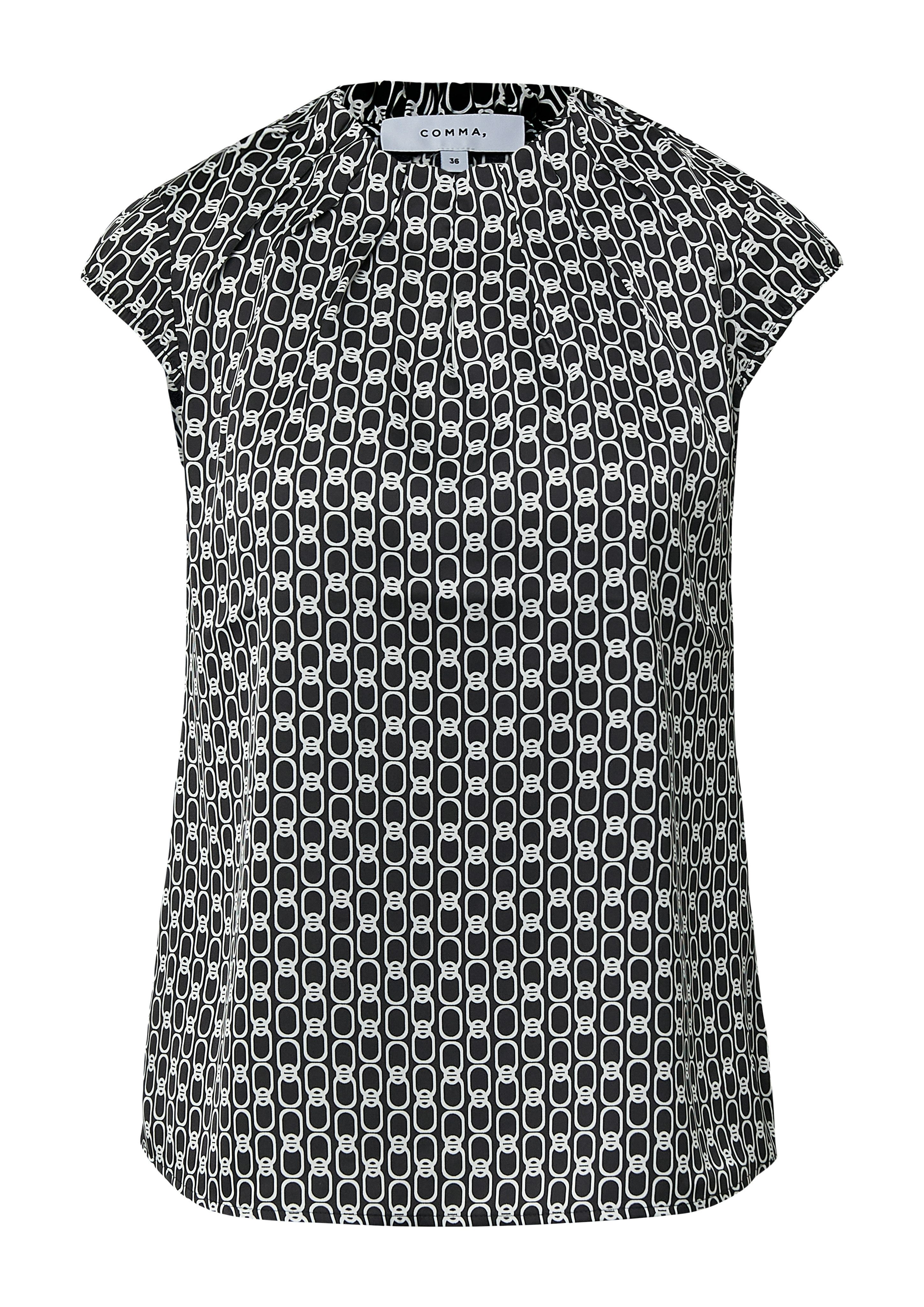 comma Satinbluse mit All-Over Print