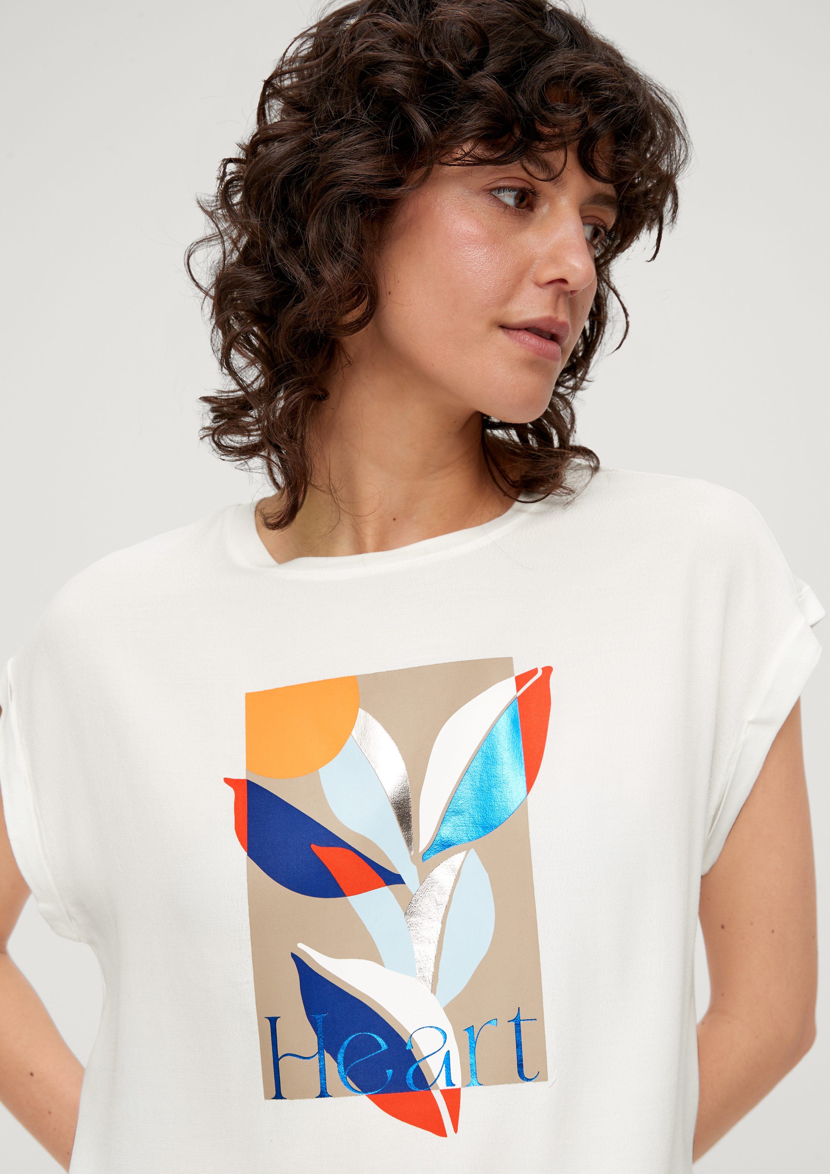 s.Oliver Kurzarmshirt T-Shirt mit Frontprint günstig online kaufen