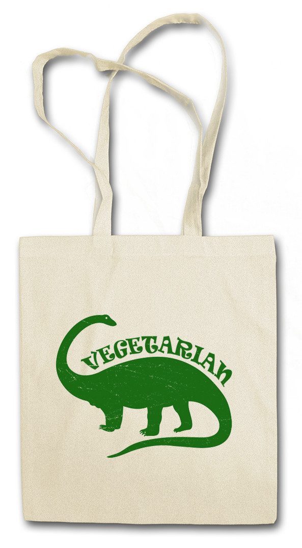 Beuteltasche Vegetarian Dinosaur Stofftasche Vegan Dinosaurier Saurier