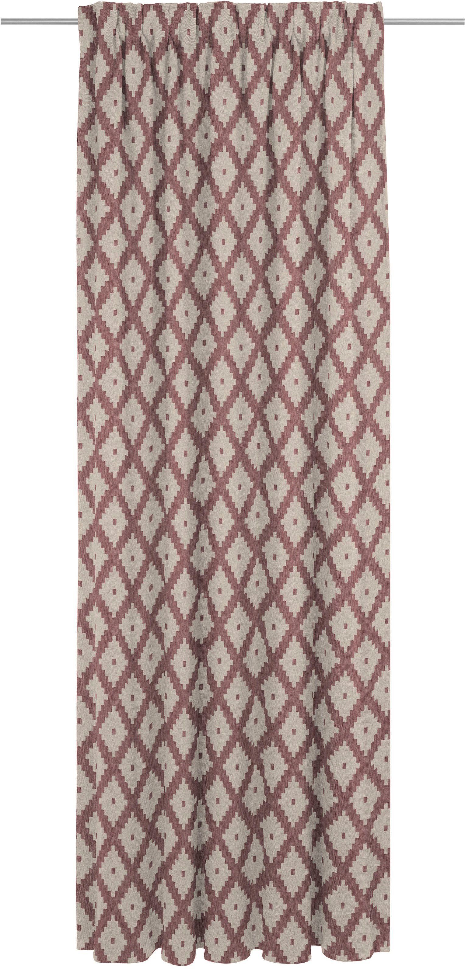 blickdicht, Adam, Maroccan Shiraz Bio-Baumwolle dunkelrot St), nachhaltig Jacquard, Multifunktionsband Vorhang (1 light, aus
