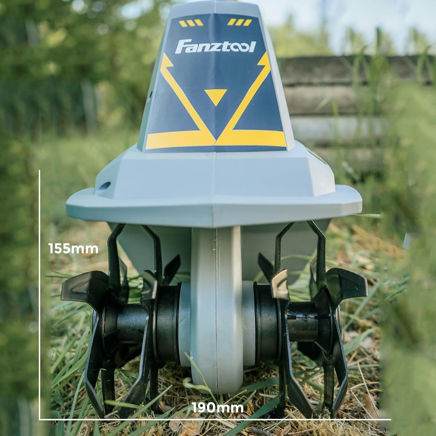 Fanztool Elektromotorhacke 300W Gartenfräse mit 4 Robusten Hackmessern, Verstellbarem Griff, 19 cm Arbeitsbreite, Ideal für Senioren & Frauen