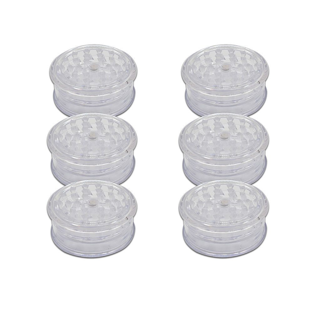 Coumo Kräutermühle Grinder Crusher Transparent, ⌀ 6 cm, Sehr leicht, Gewürz Mühle, (6 Stück)