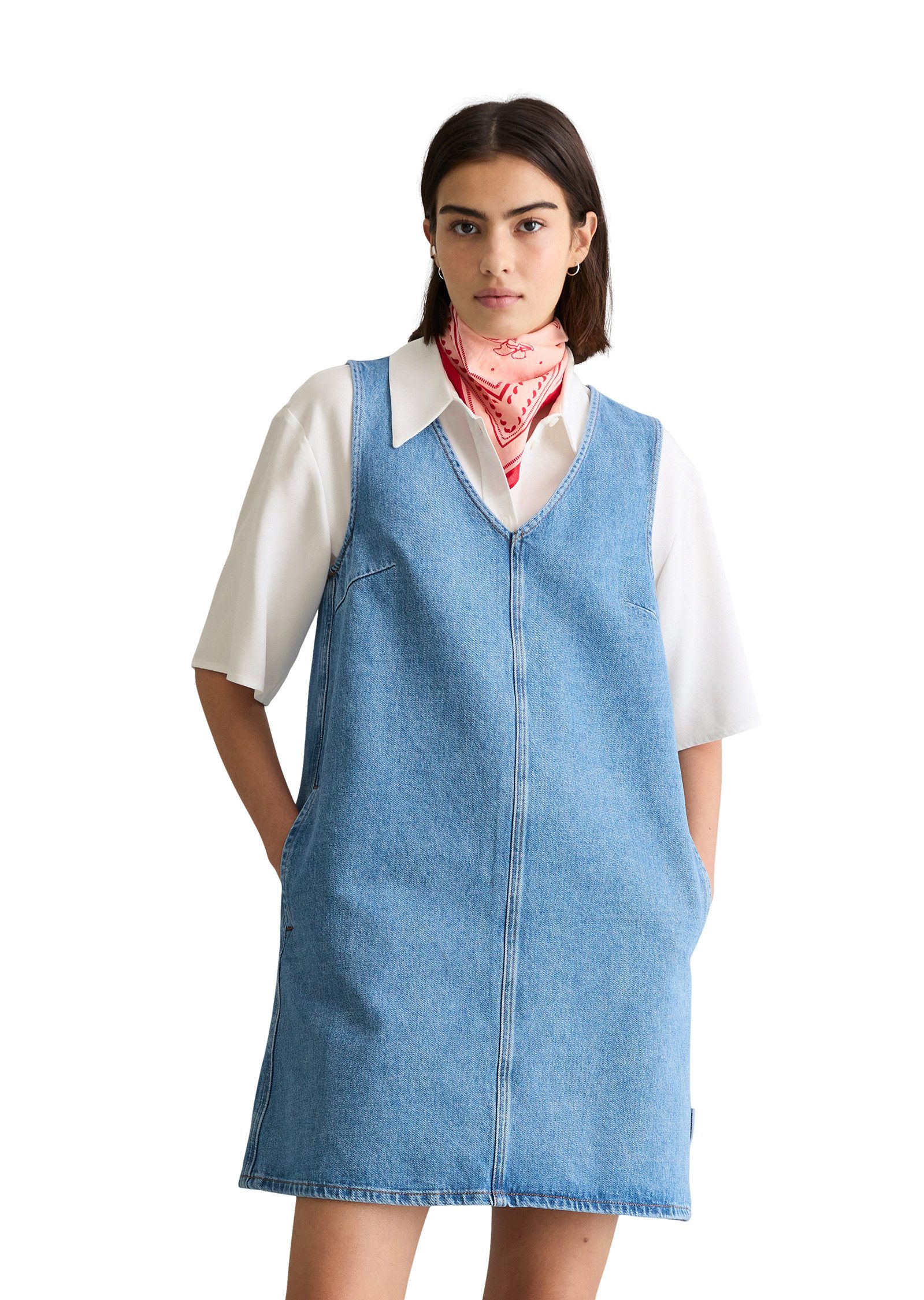 Marc O'Polo DENIM Jeanskleid loose fit mit Ananasblattfasern günstig online kaufen