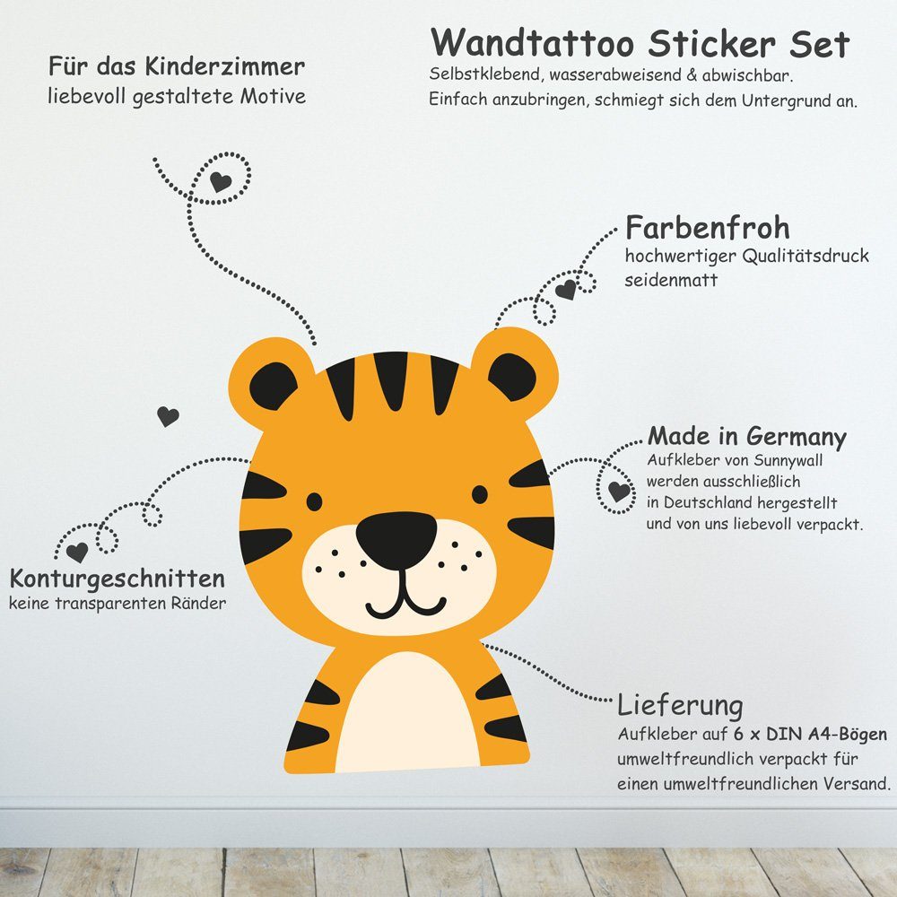 Sunnywall Wandtattoo Wilde Tiere - Wandtattoo günstig online kaufen