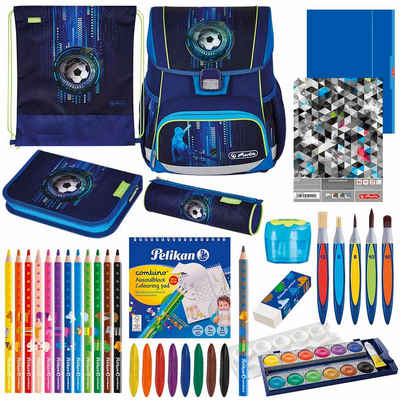 Herlitz Schulranzen Set Loop Plus 14-teilig Special Edition 2024 Jungen Soccer