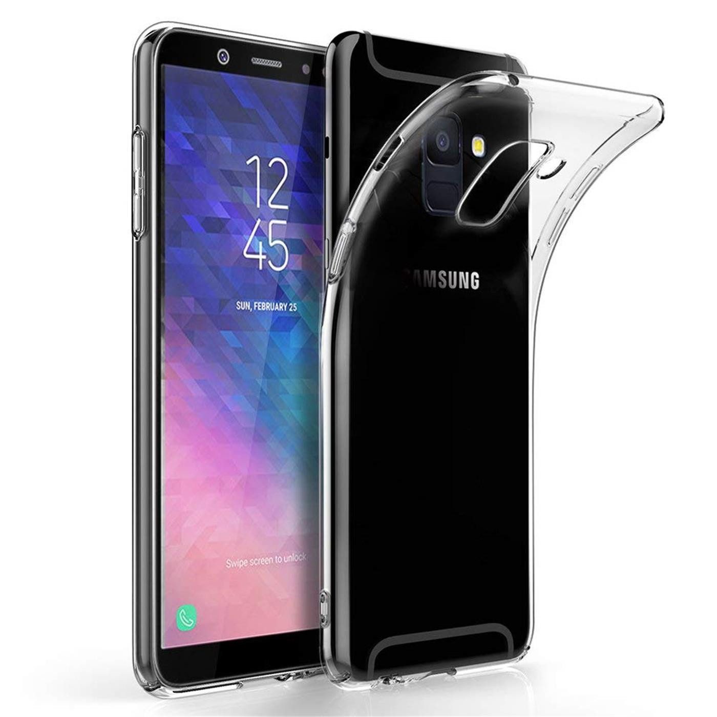 CoolGadget Handyhülle Transparent Ultra Slim Case für Samsung Galaxy A6 Plus 6 Zoll, Silikon Hülle Dünne Schutzhülle für Samsung A6+ Hülle