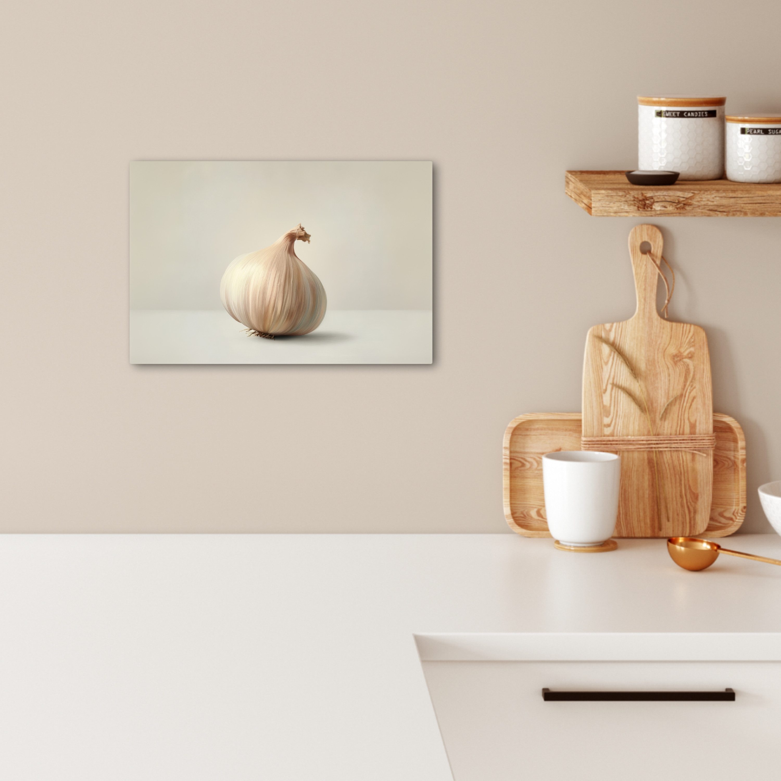 OneMillionCanvasses® Leinwandbild Knoblauch - Natürlich - günstig online kaufen