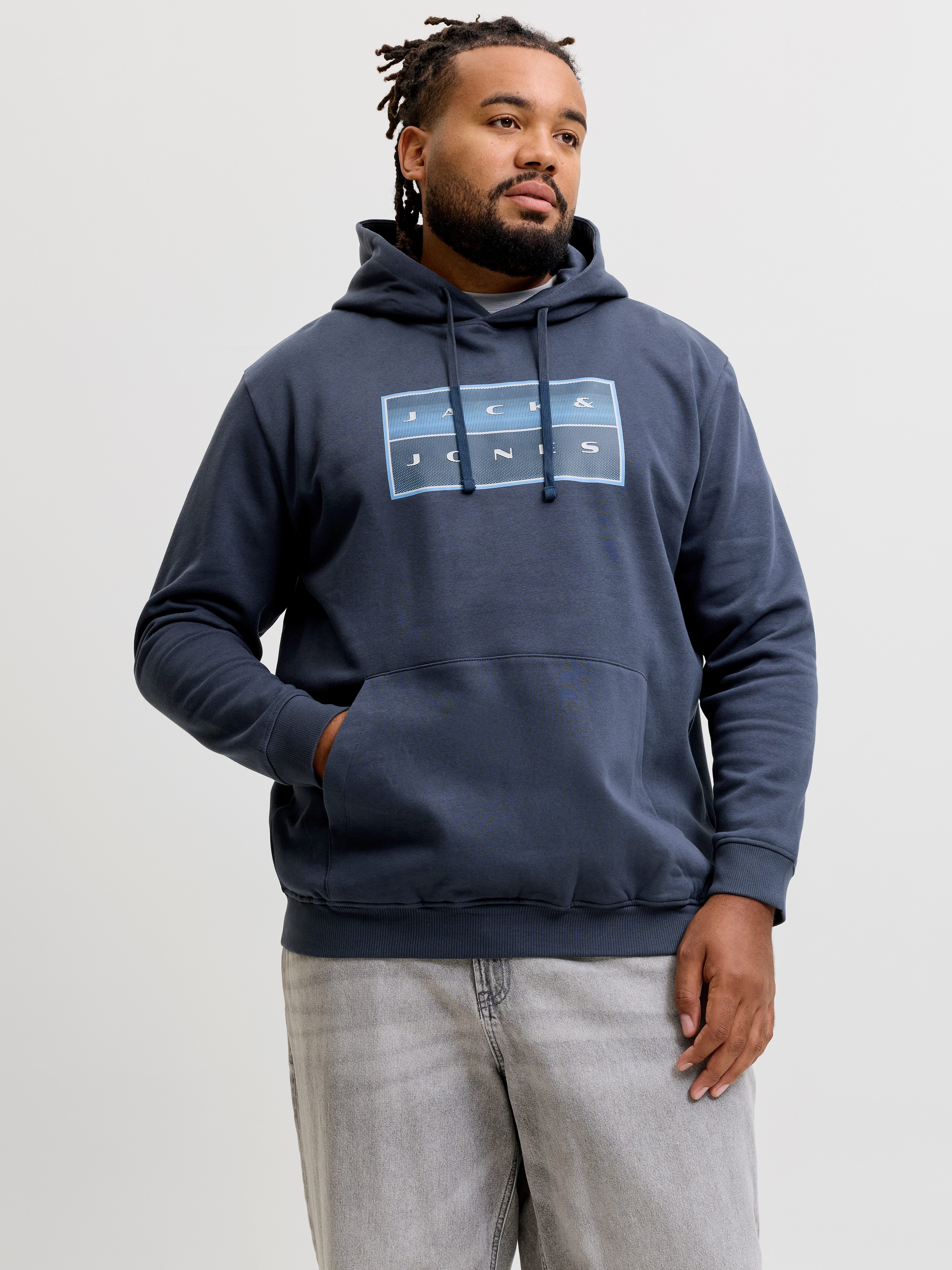 Jack & Jones PlusSize Kapuzensweatshirt JCOFUSION BOX SWEAT HOOD PLS Baumwollmischung, regular fit