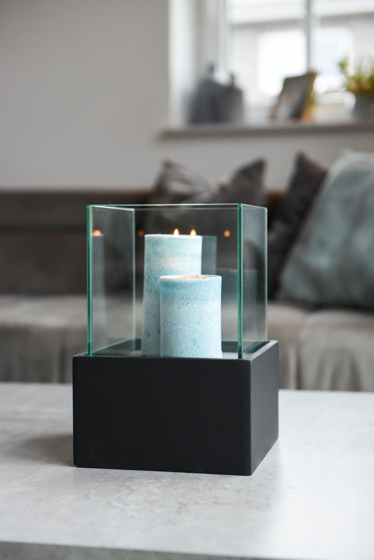 VIVANNO Windlicht Fiberglas CANDELITA - Schwarz günstig online kaufen