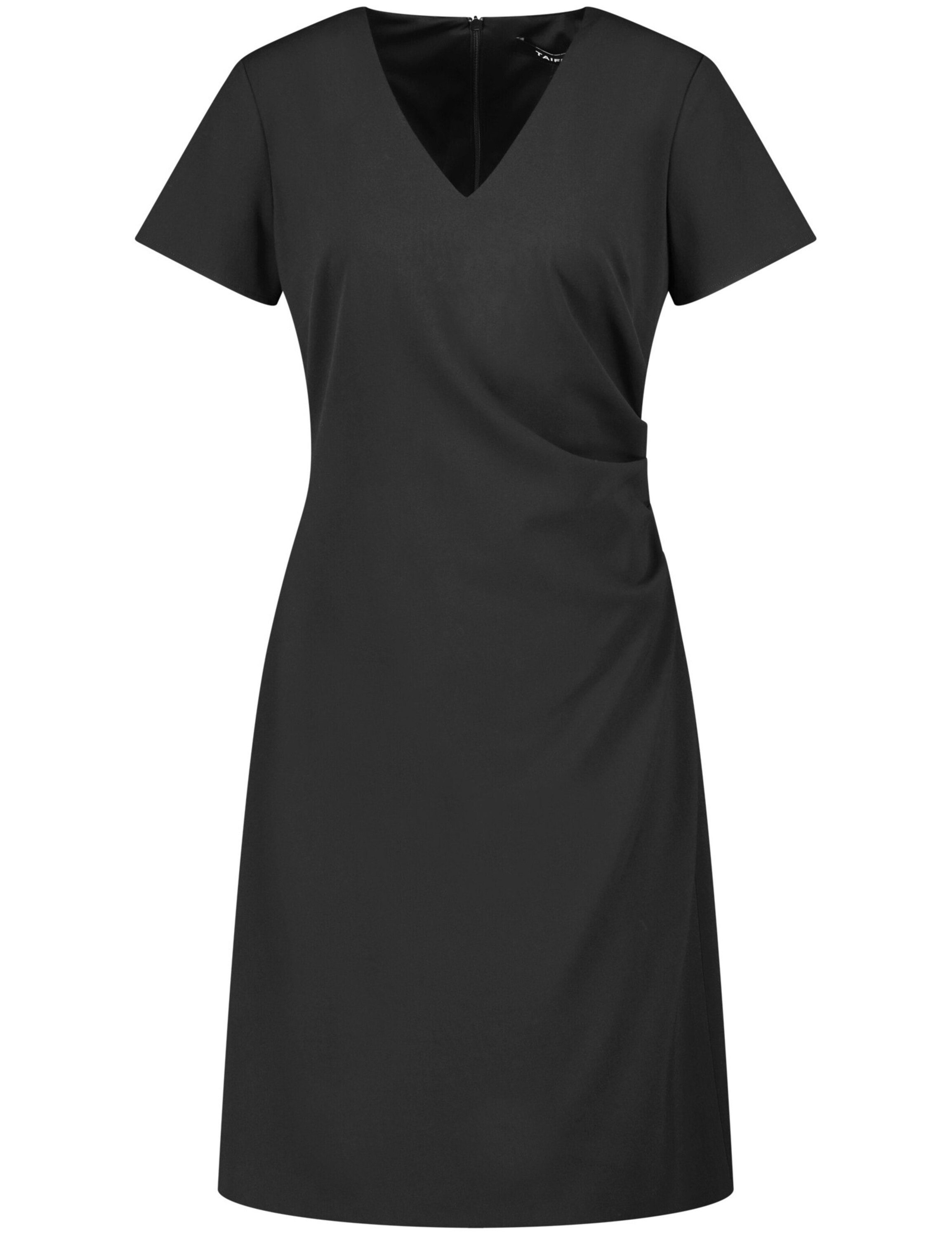 Taifun Midikleid (1-tlg) Wickel-Design schwarz