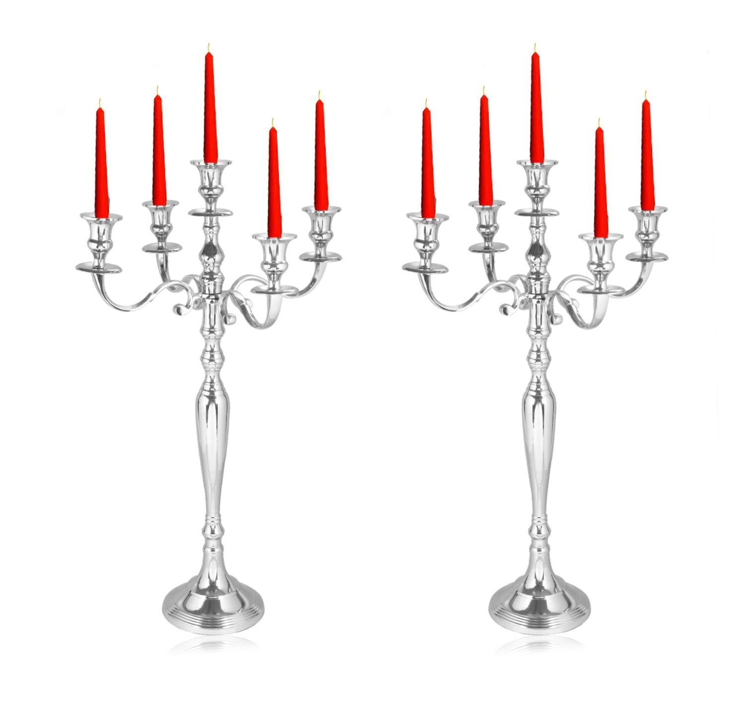 BURI Kerzenständer 2x Kerzenständer 5-armig 63cm Ständer Kerzenhalter Halter Kerzen Stand