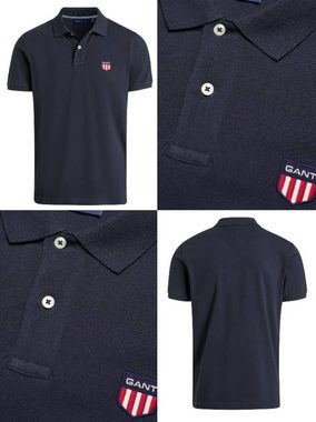 Gant Poloshirt GANT Polo Shirt Retro Shield Polohemd Pique Logo Hemd T-shirt Top Polo