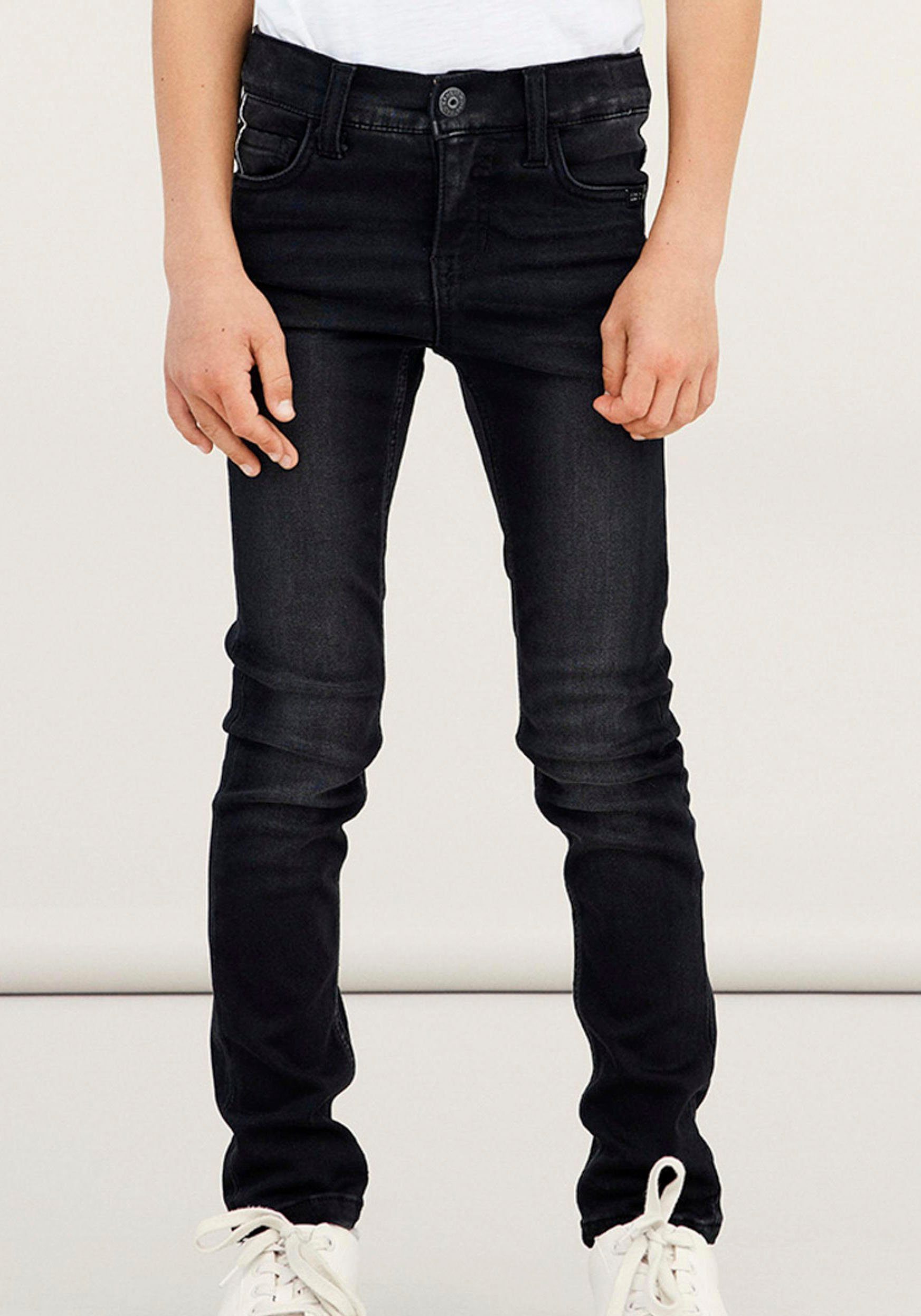 Mit Name Gummizug NKMTHEO und PANT, It verstellbarem DNMCLAS Stretch-Jeans Schiebeknopf