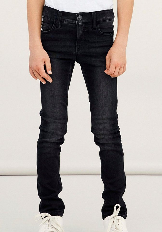 Name It Stretch-Jeans NKMTHEO DNMCLAS PANT, Mit verstellbarem Gummizug und  Schiebeknopf