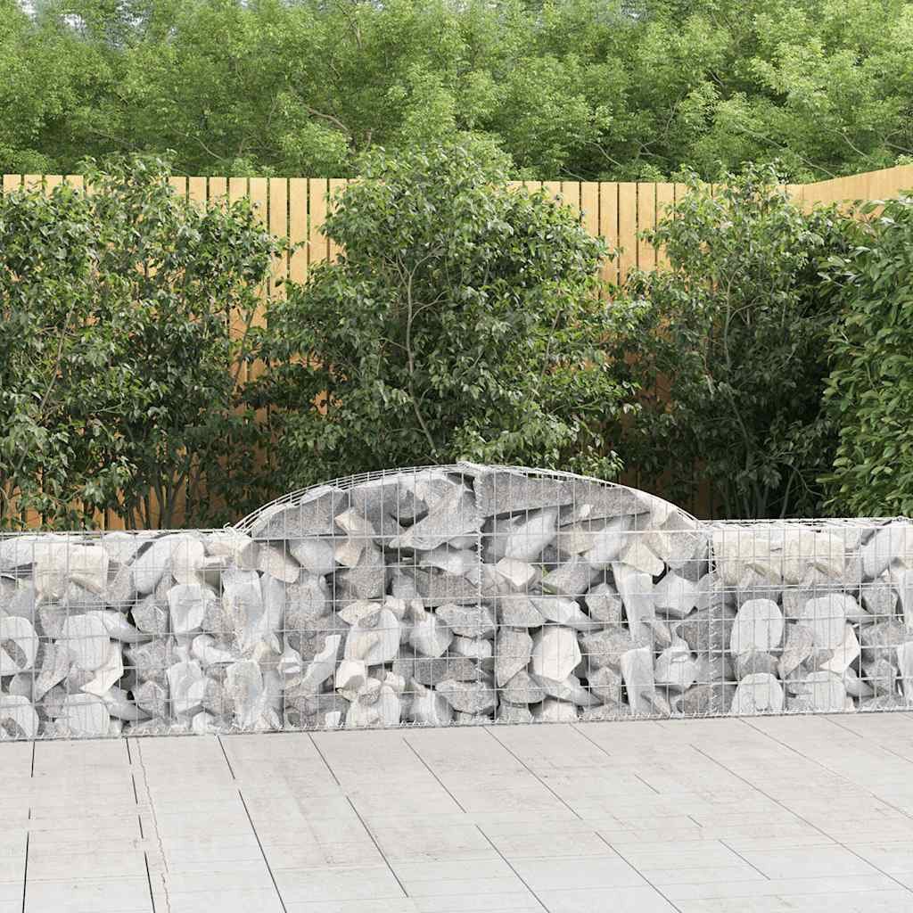 vidaXL Blumentopf Gabionen mit Hochbogen 9 Stk. 300x30x60/80 cm Verzinktes Eisen (9 St)