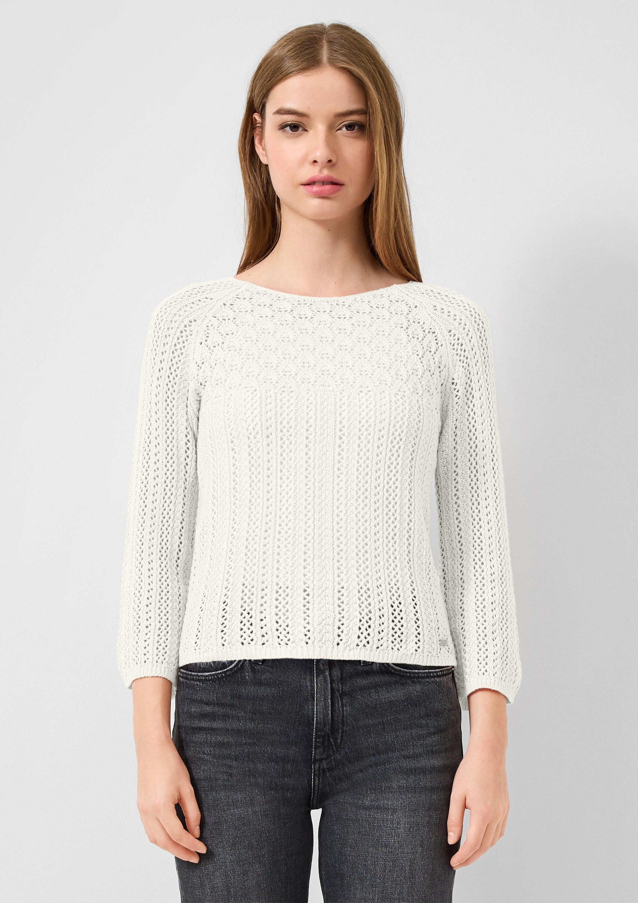 QS 3/4 Arm-Pullover Strickpullover Ajourpullover