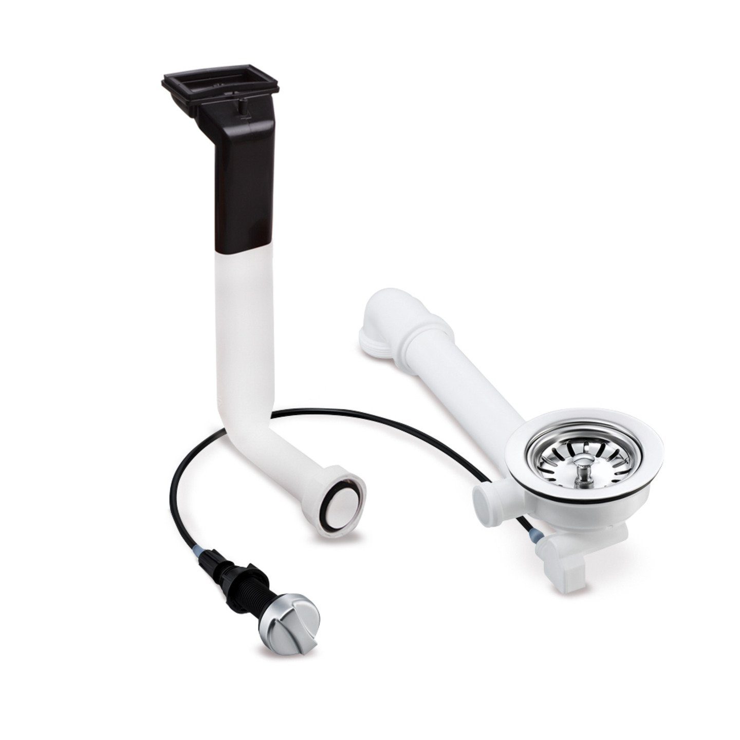 AQUADE Siebventil Ø114mm mit Excenterventil Raumschaffer und Abtropf-Überlauf, 1-tlg., mit verstellbarer Führungsschiene