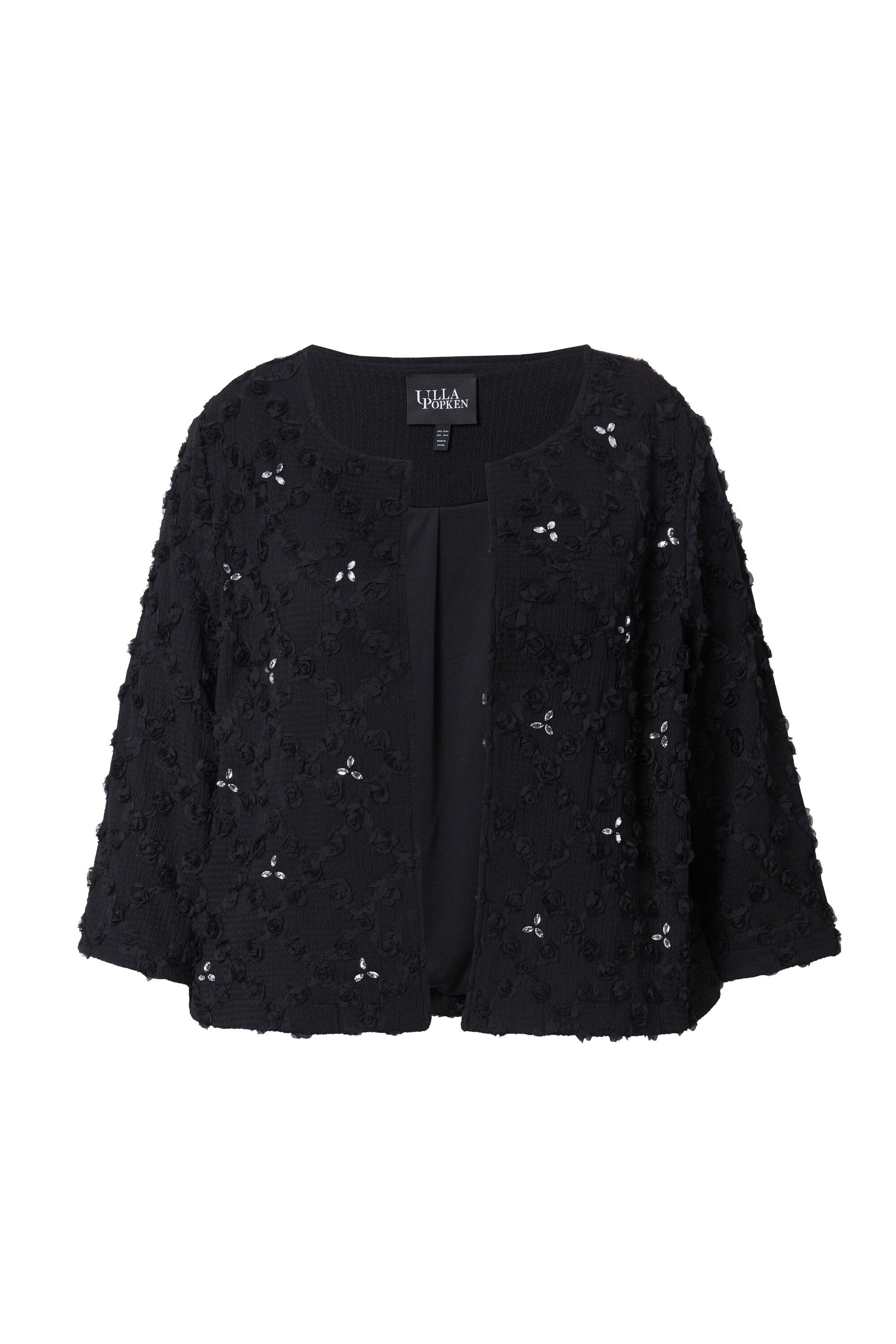 Ulla Popken Kurzjacke Jacke Boxy-Form Rosen günstig online kaufen