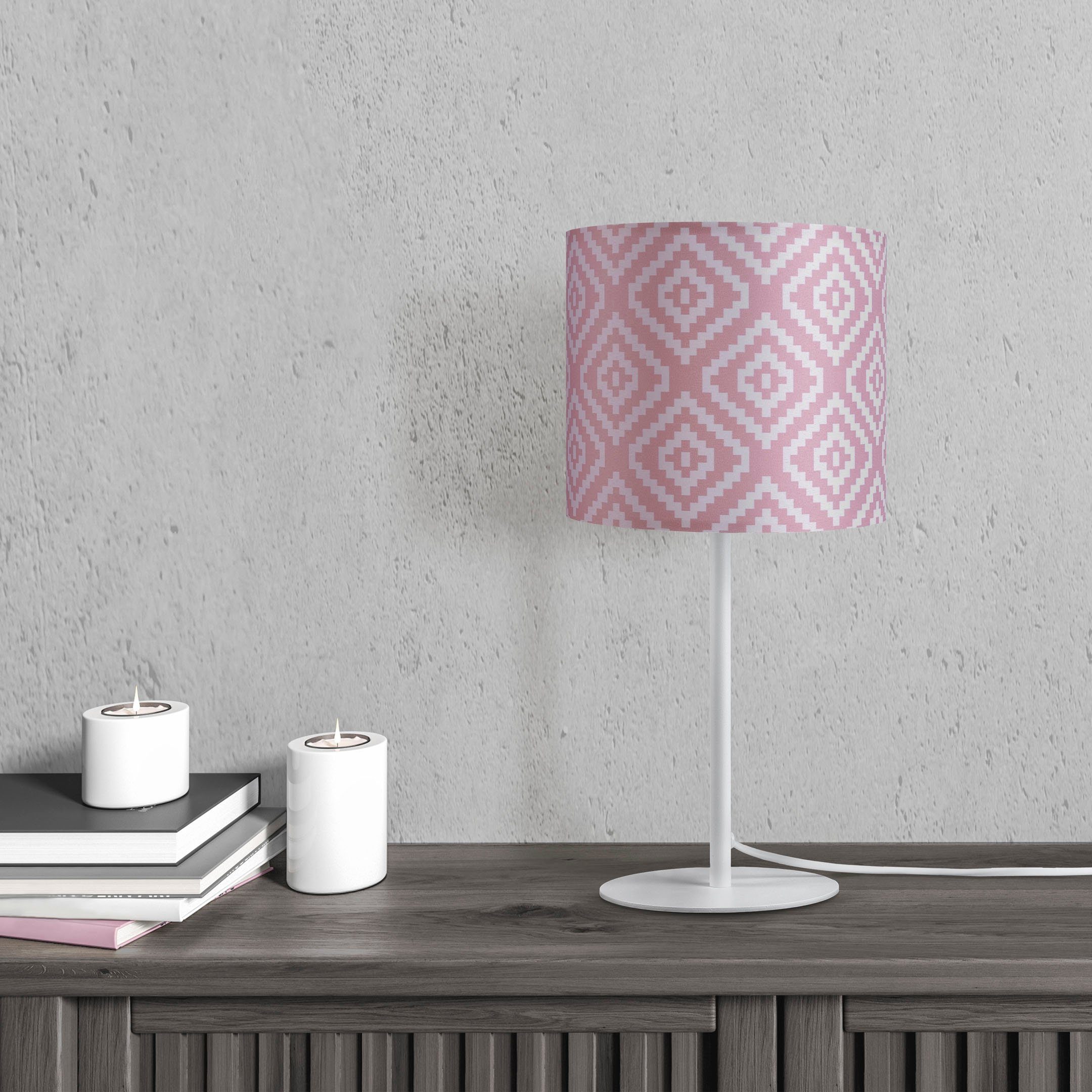 Paco Home Tischleuchte Luca Stella, ohne Leuchtmittel, Stoff Nachtlicht Vintage Retro Mit Stecker Modern Nacht