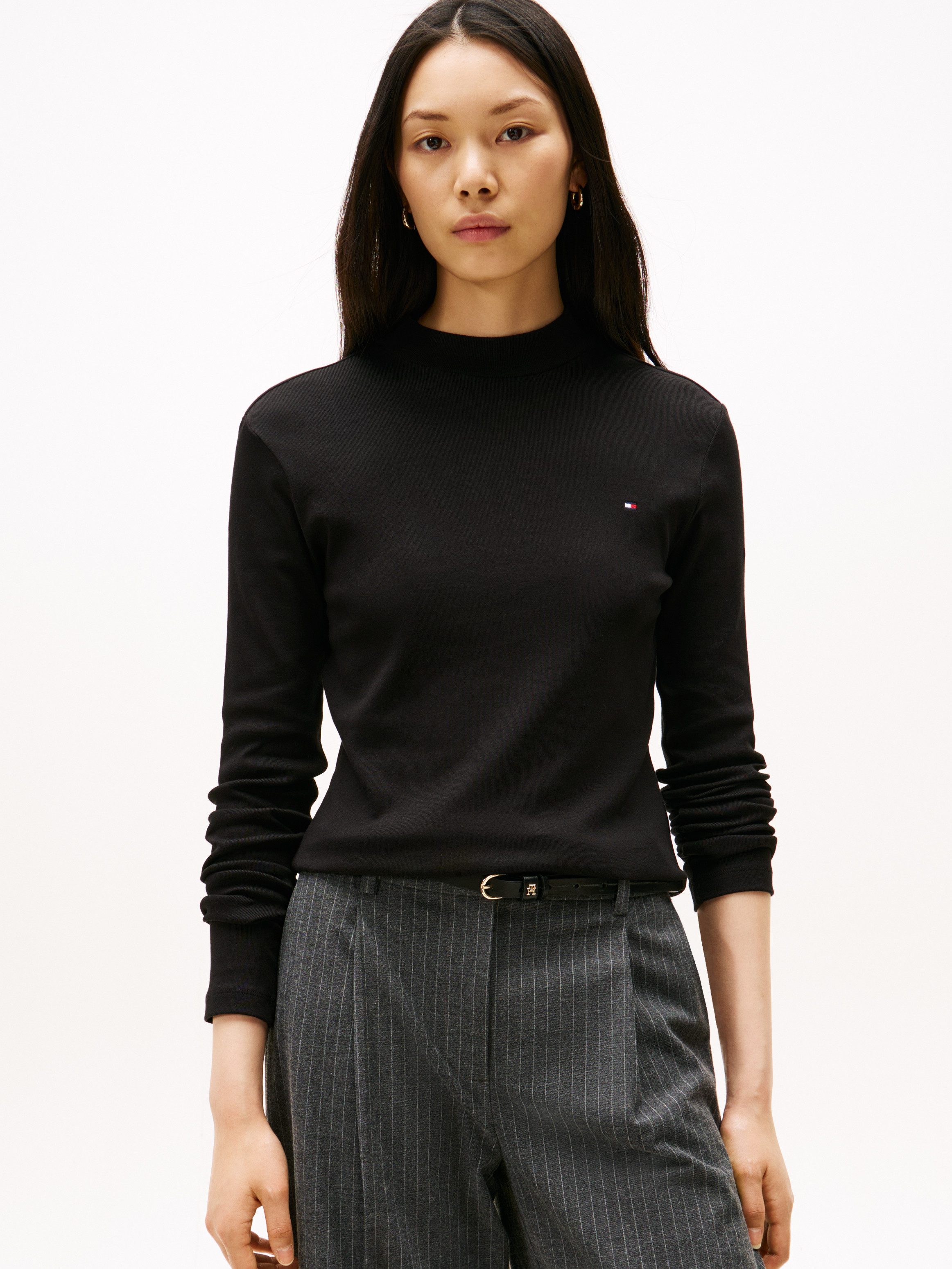 Tommy Hilfiger Langarmshirt SLIM CODY MOCK-NK günstig online kaufen