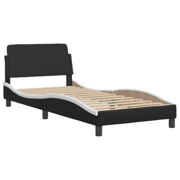 vidaXL Bett Bett mit Matratze Schwarz und Weiß 90x200 cm Kunstleder