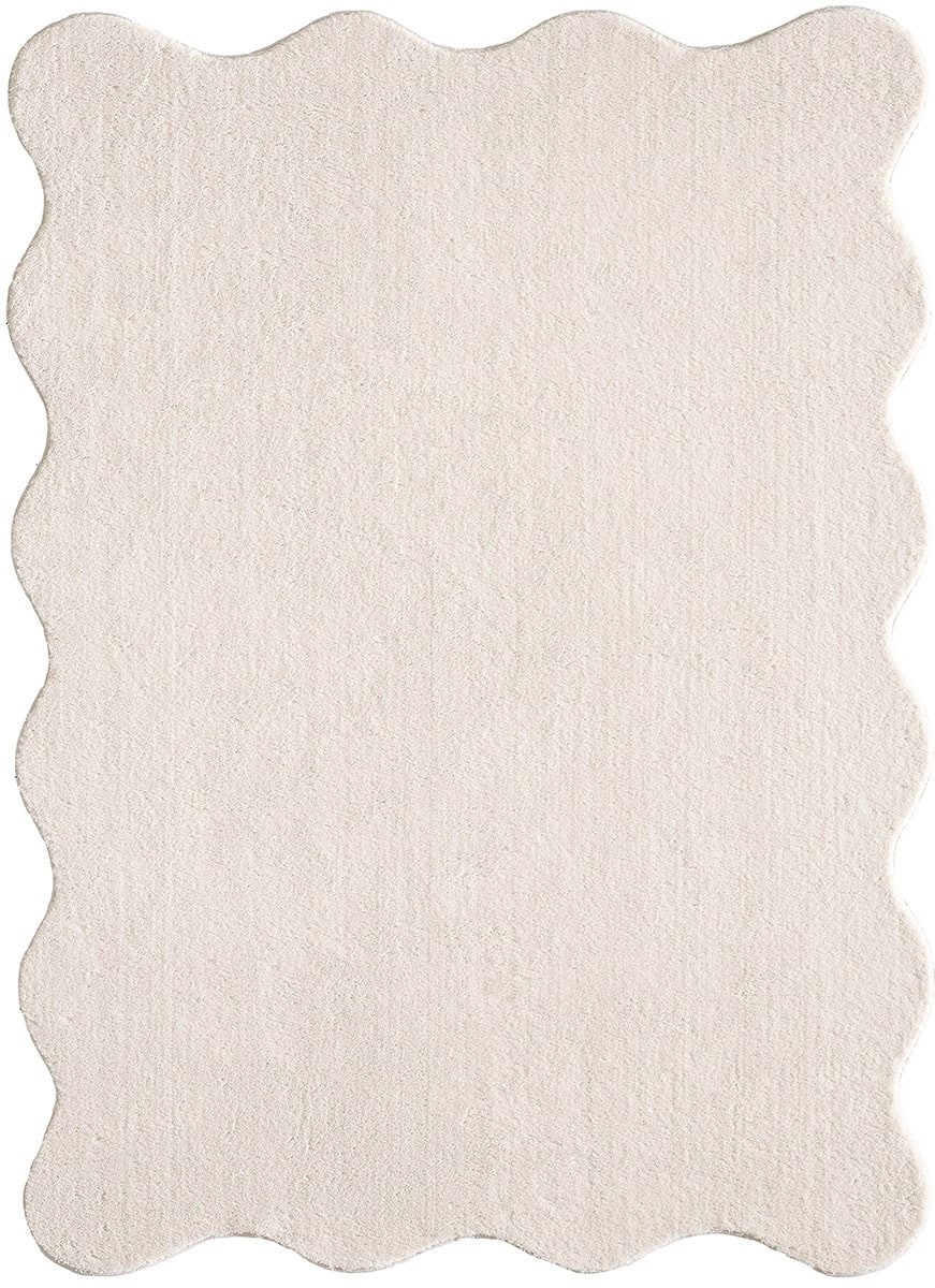 the carpet Teppich Relax Scallop kuschelig & Super Soft, wellenförmig, Anti-Rutsch Unterseite, Waschbar bis 30 Grad, Felloptik