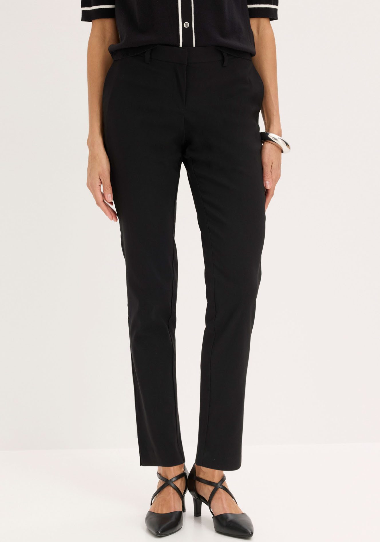 bonprix Stretch-Hose mit Elasthan-Anteil, Slim Fit Passform, femininer Stil