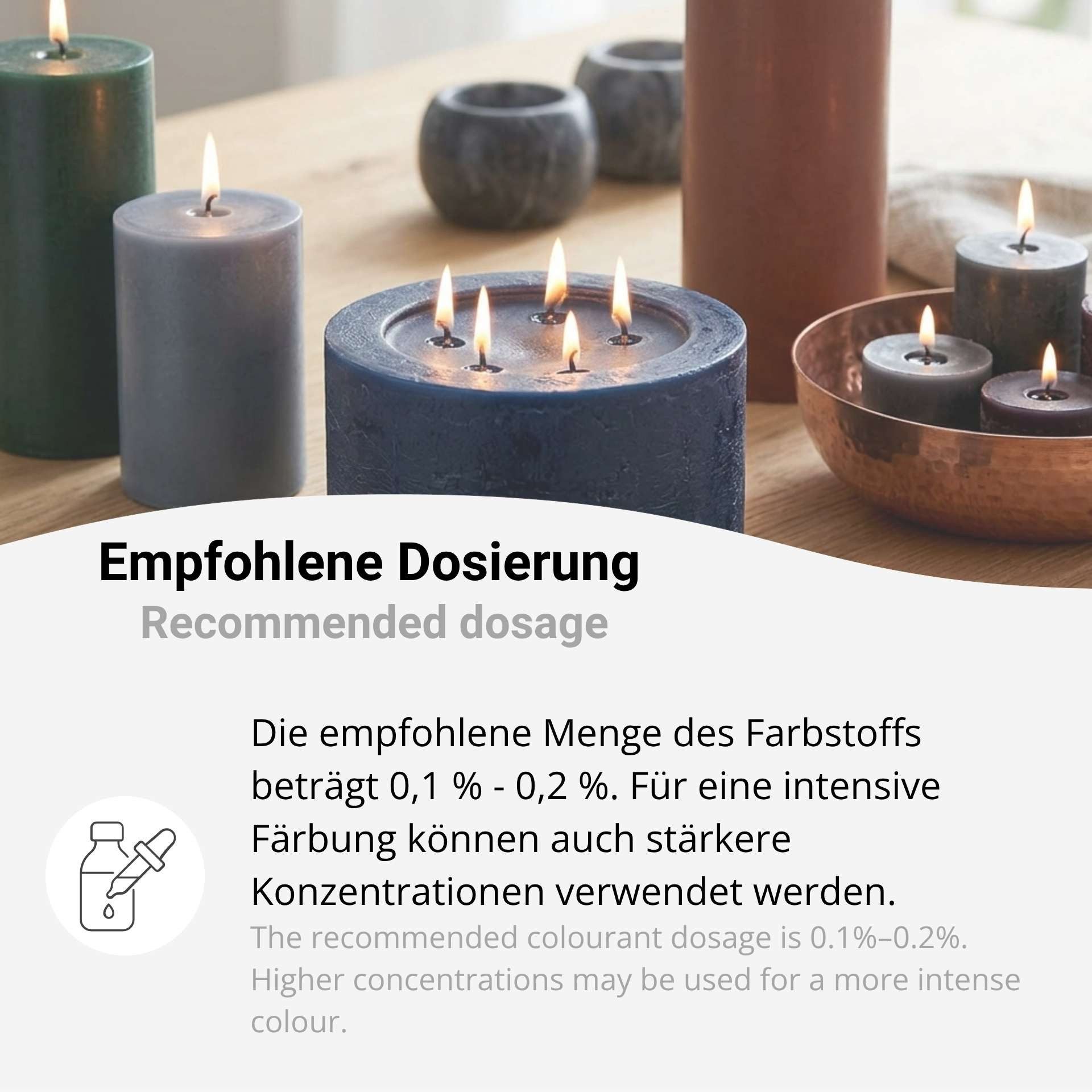 DistrEbution Kerzenmalfarbe Kerzenfarben Wachsfarbe zum Durchfärben von Kerzen Serie 2803
