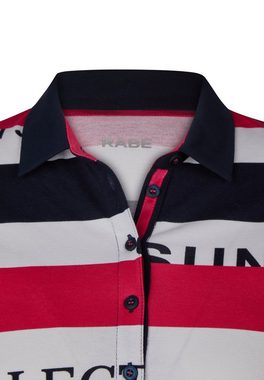 Rabe Poloshirt mit modernem Schriftzug und Streifen-Design