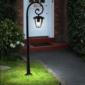 etc-shop LED Außen-Stehlampe, Leuchtmittel inklusive, Warmweiß, Außenstehleuchte Wegeleuchte schwarz Vintage Laterne Gartenleuchte